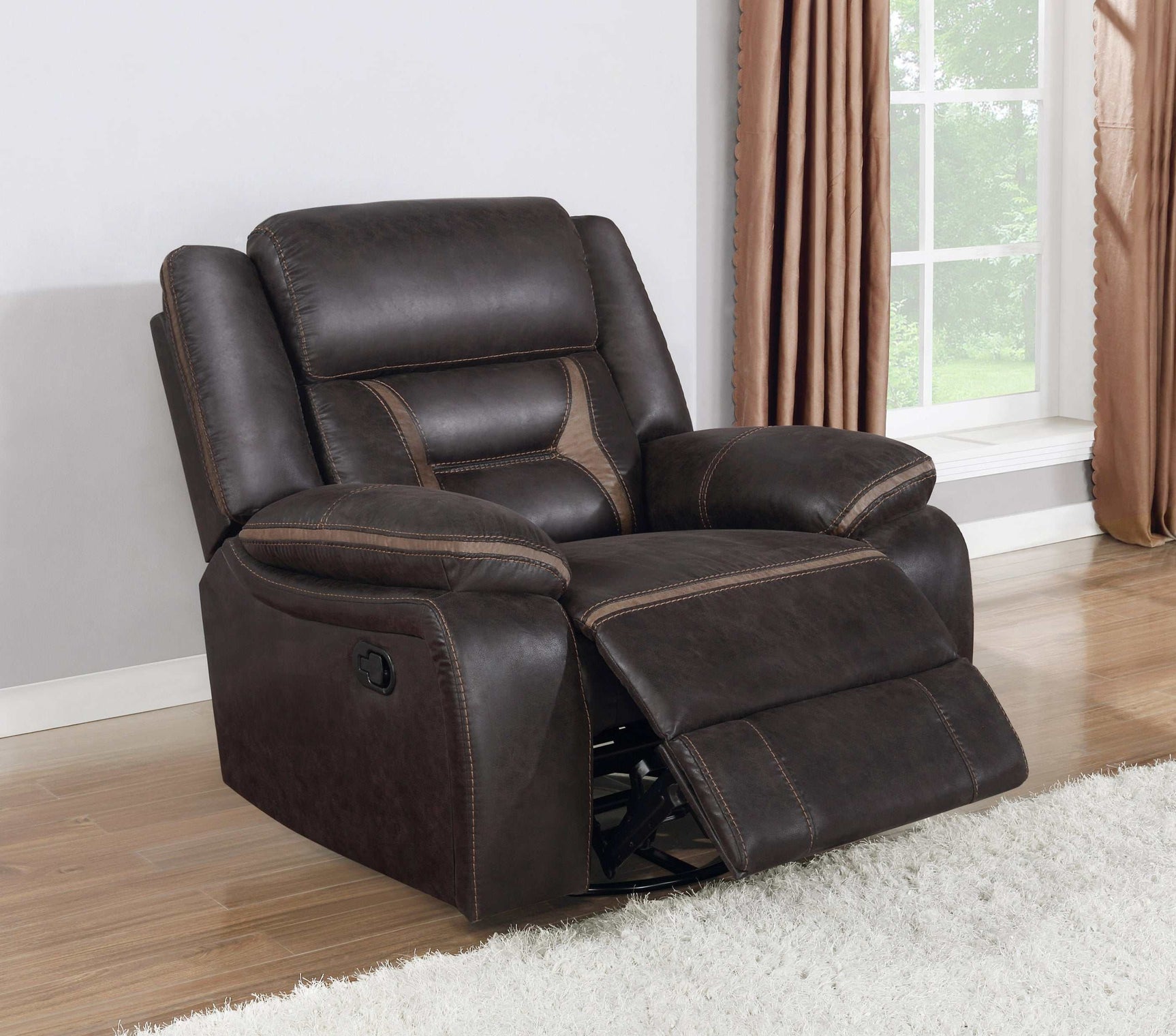 Greer Brown Swivel Glider Recliner - Ornate Home