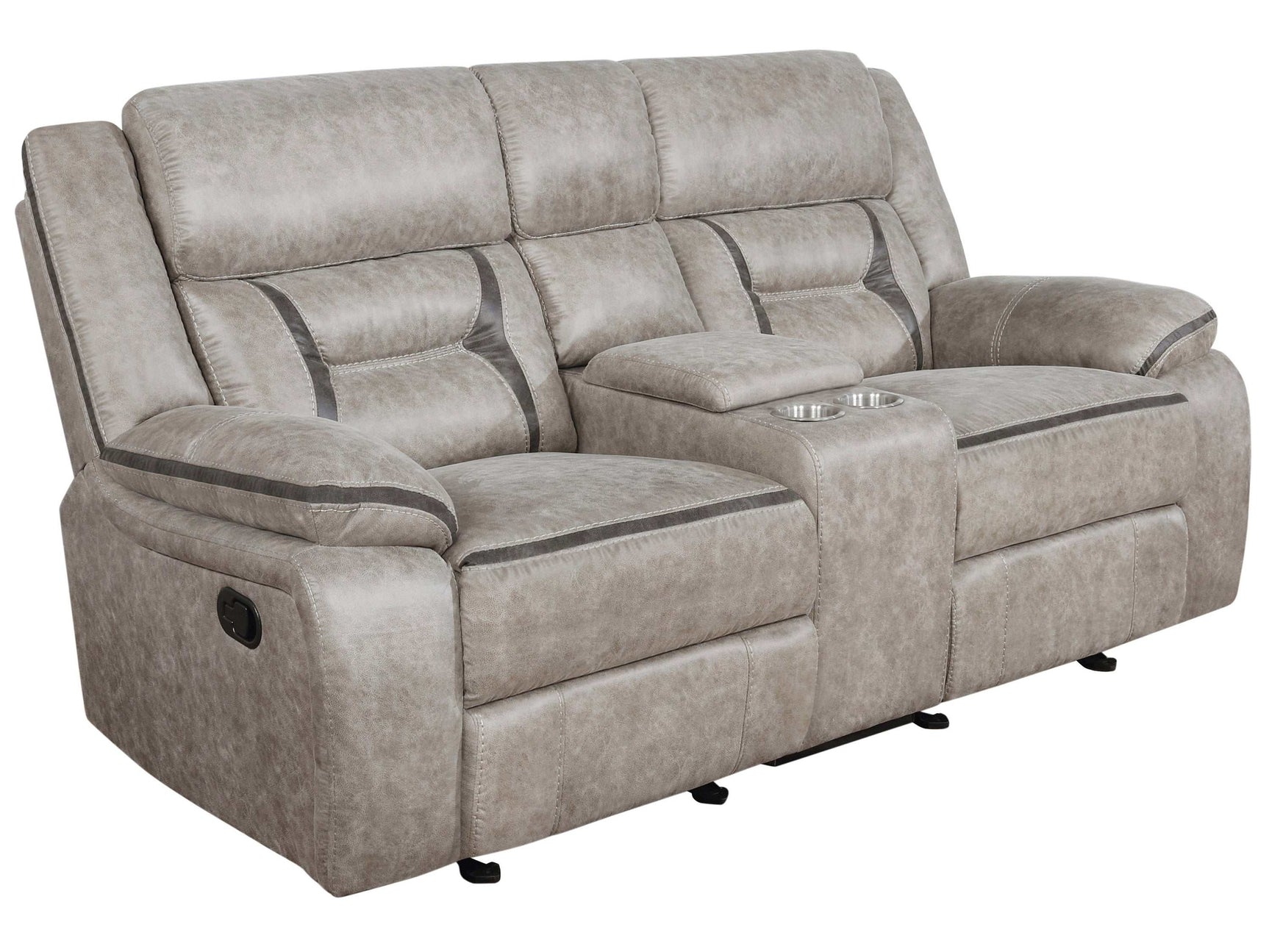 Greer Taupe Glider Loveseat - Ornate Home