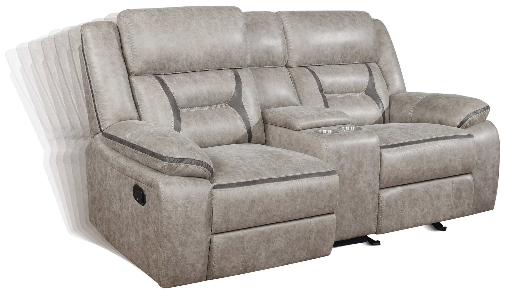 Greer Taupe Glider Loveseat - Ornate Home