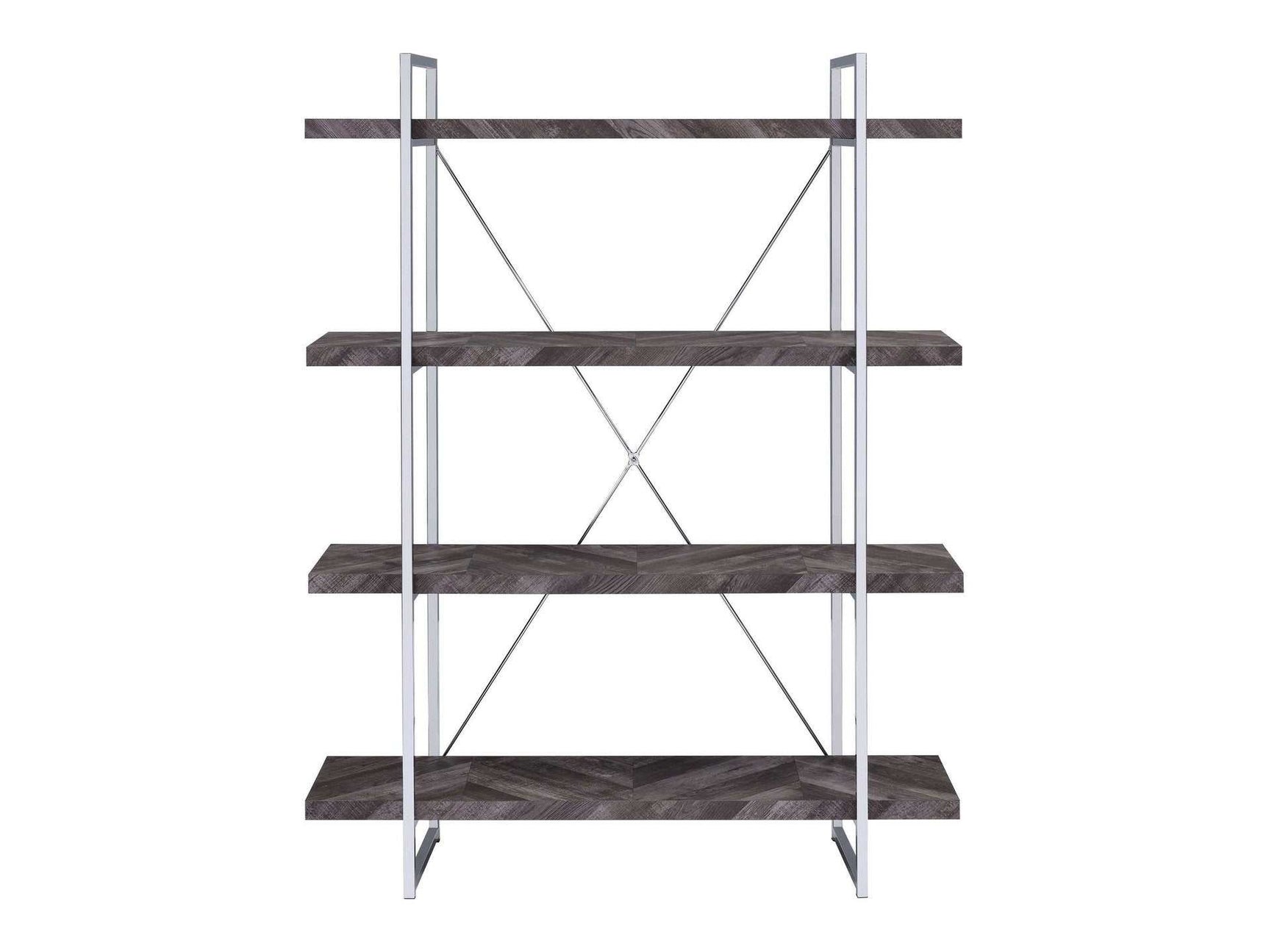 Grimma Rustic Grey Herringbone Bookcase - Ornate Home