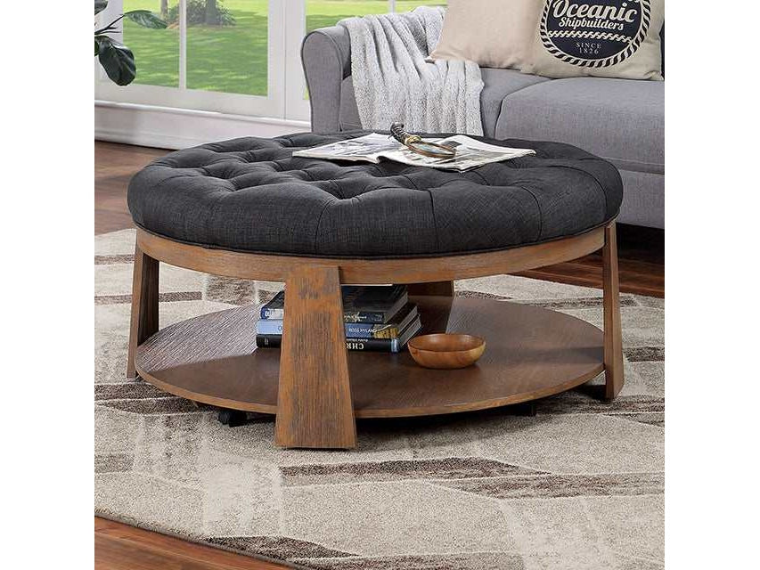 Guis Dark Gray Round Coffee Table - Ornate Home