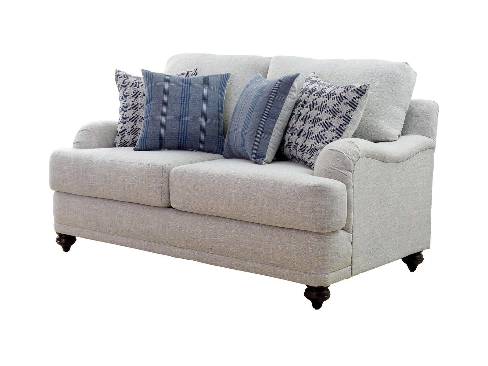Gwen Light Grey Stationary Loveseat - Ornate Home