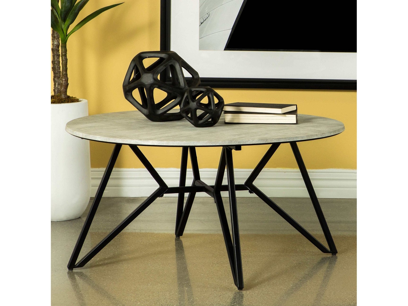 Hadi Cement / Gunmetal Coffee Table - Ornate Home