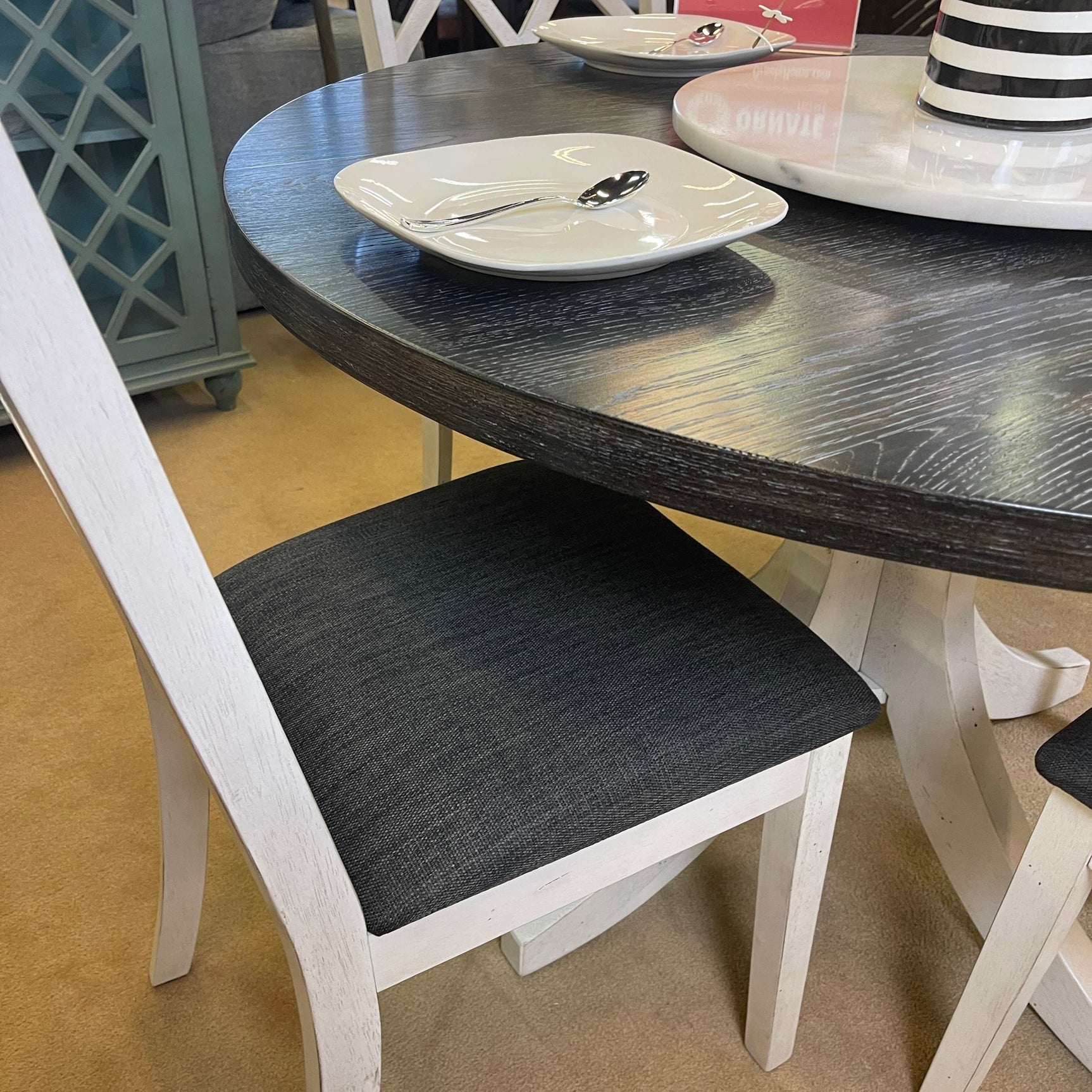 Haleigh Antique White & Gray Side Chair (Set of 2) - Ornate Home