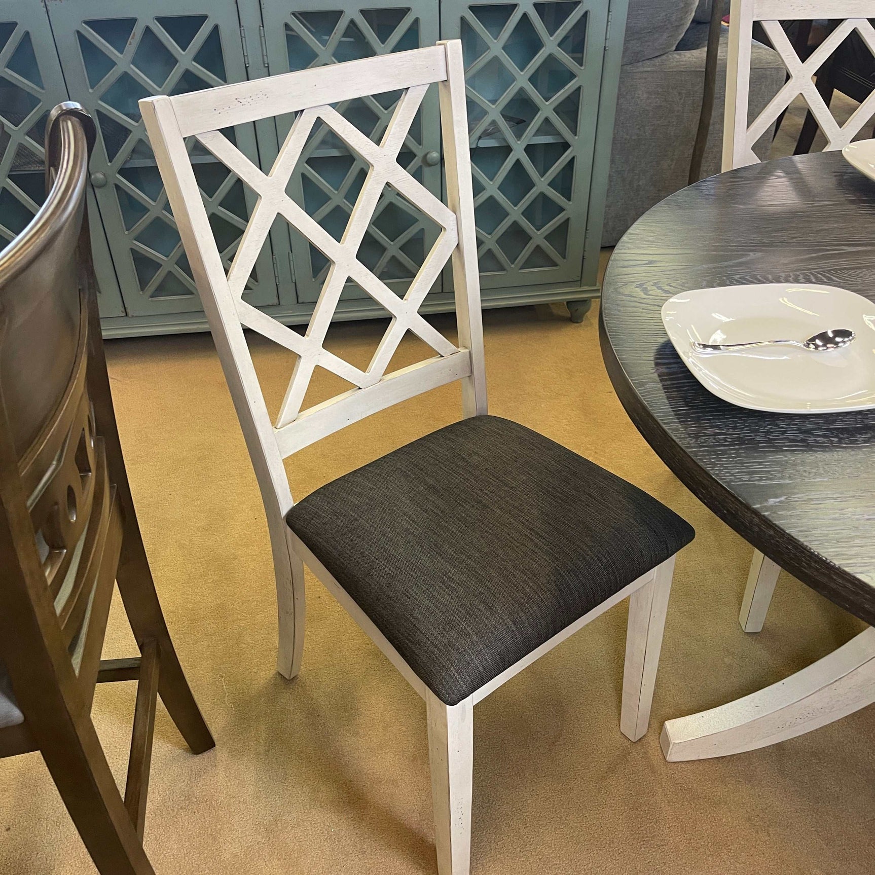 Haleigh Antique White & Gray Side Chair (Set of 2) - Ornate Home