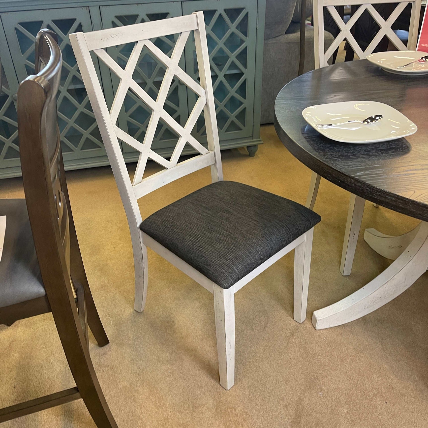 Haleigh Antique White & Gray Side Chair (Set of 2) - Ornate Home