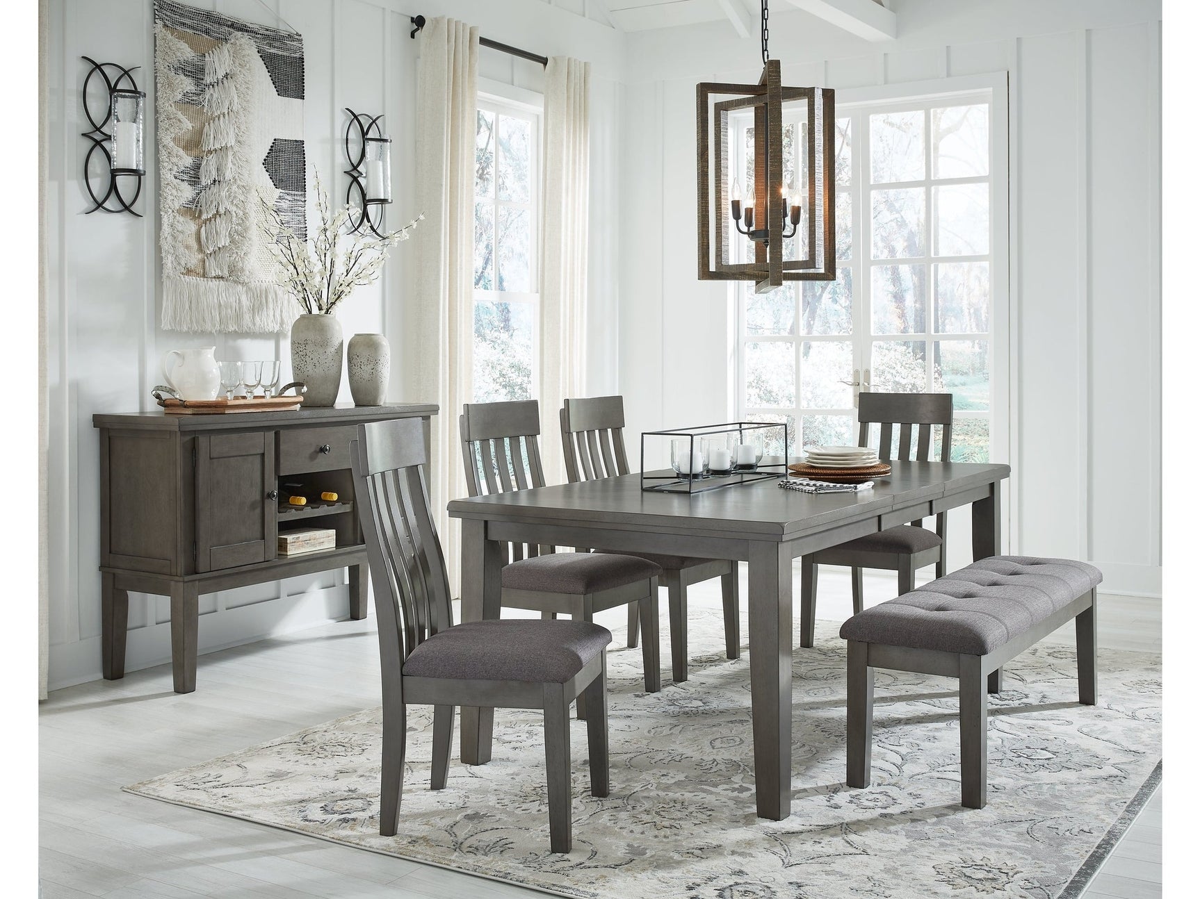 Hallanden Gray Dining Table w/ Extension - Ornate Home