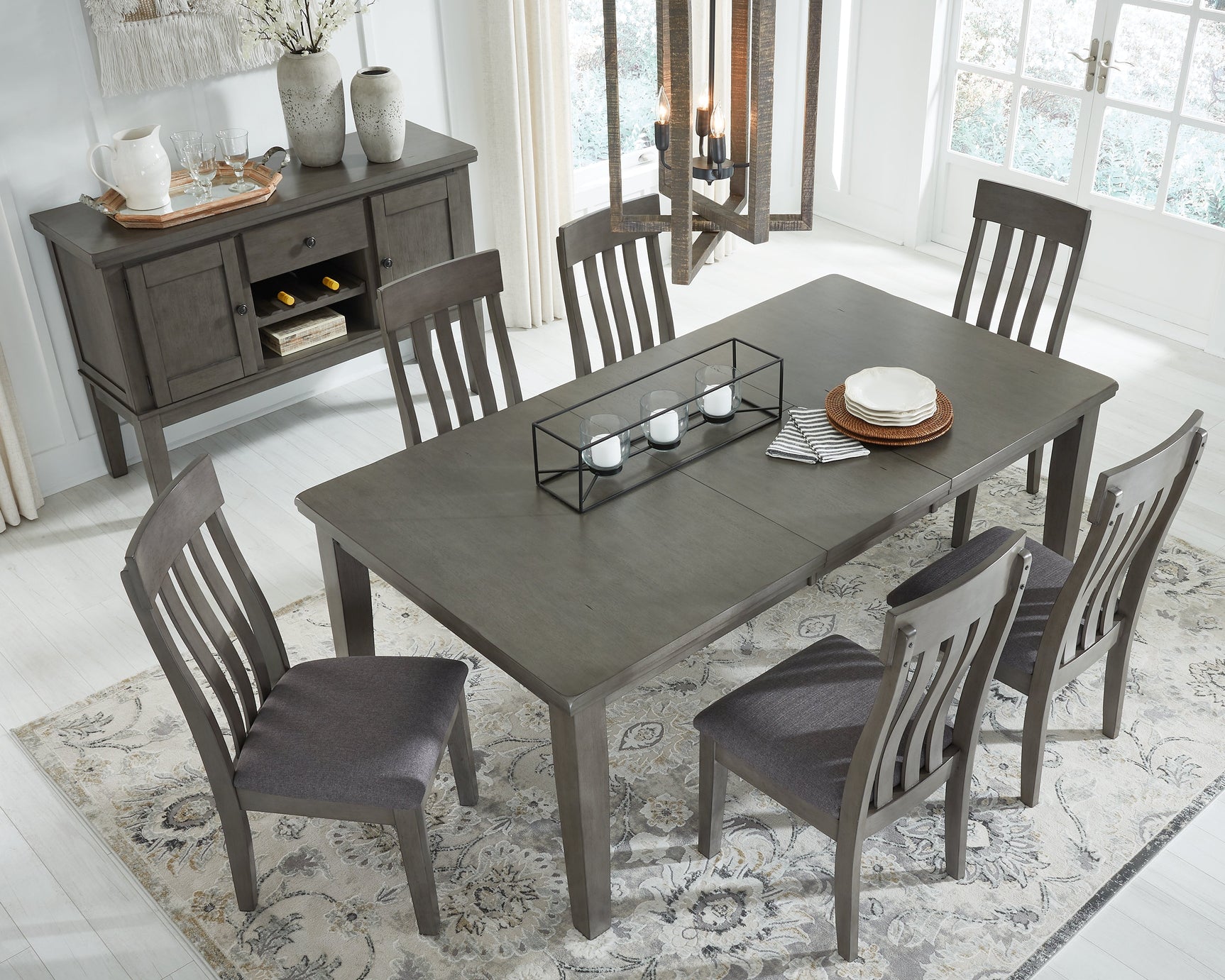 Hallanden Gray Dining Table w/ Extension - Ornate Home