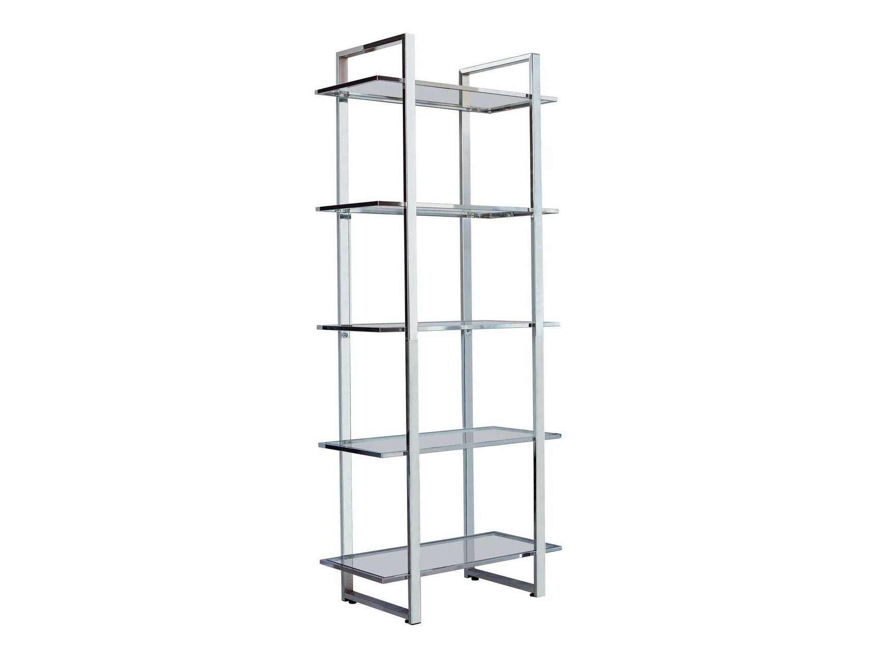 Hartford Chrome Glass Shelf Bookcase - Ornate Home