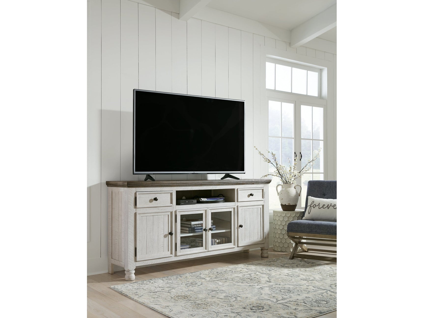 Havalance Two-tone Extra Large TV Stand - Ornate Home