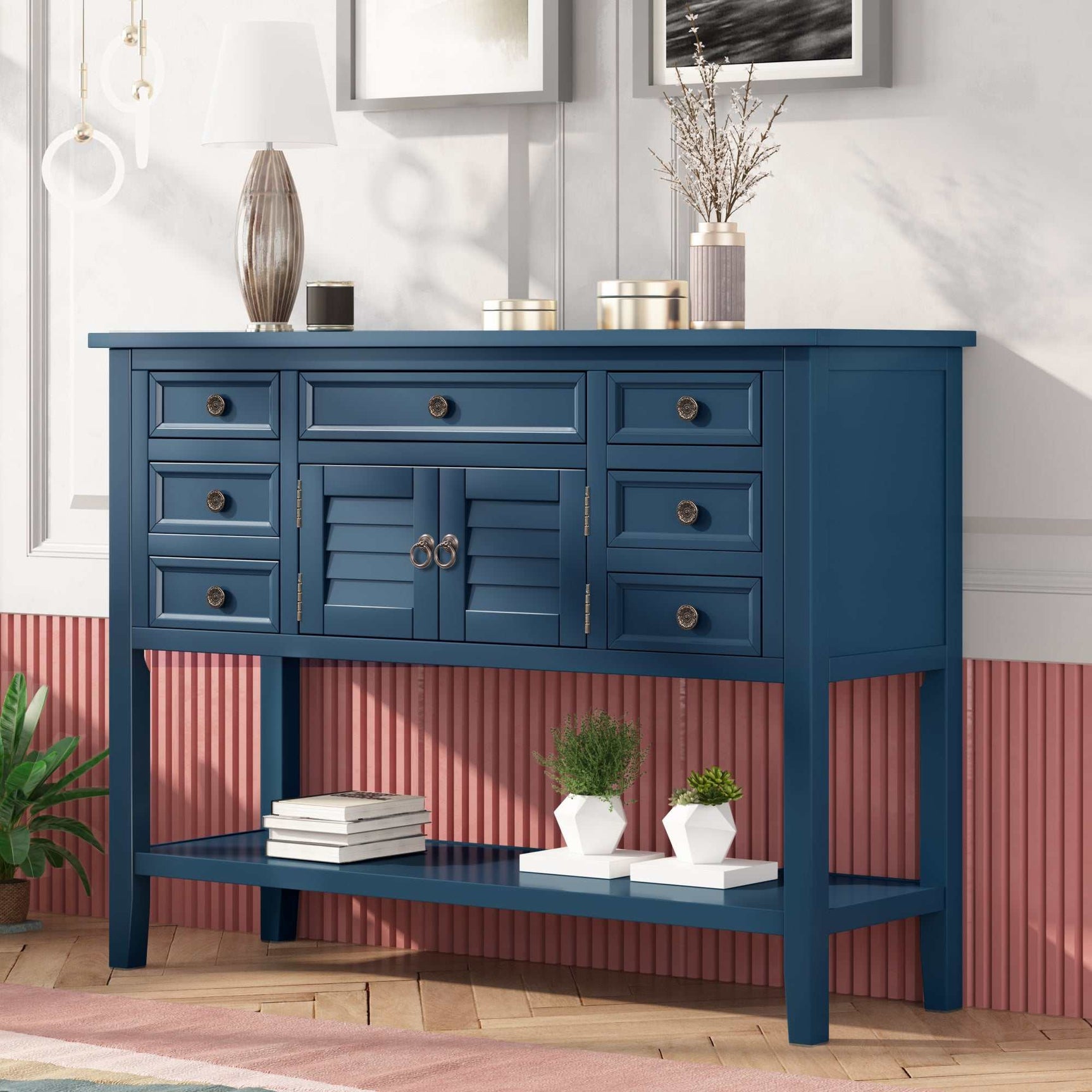 Havasu Modern Console Table Navy Blue - Ornate Home
