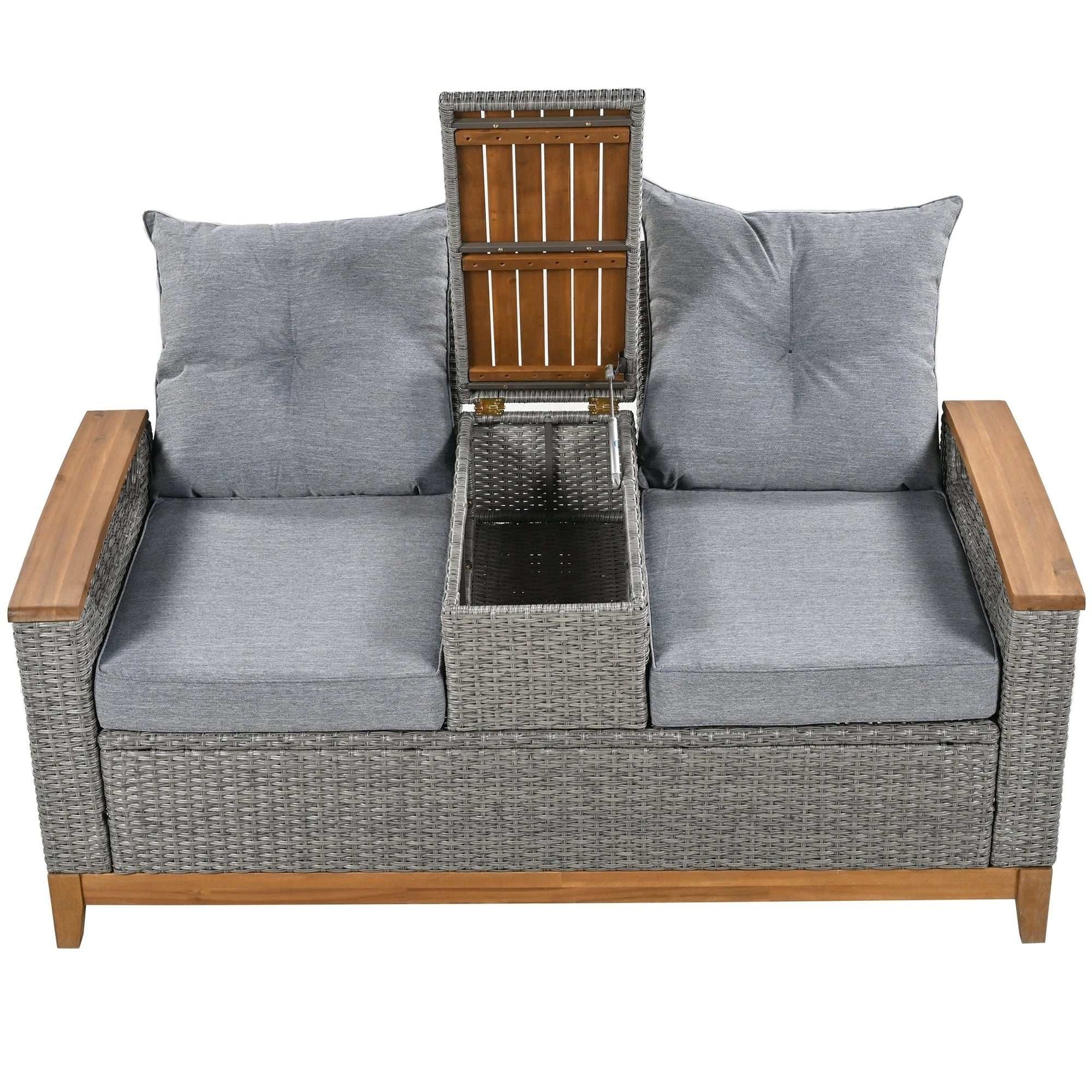 Hawaii Adjustable Outdoor Loveseat with Storage - Ornate Home