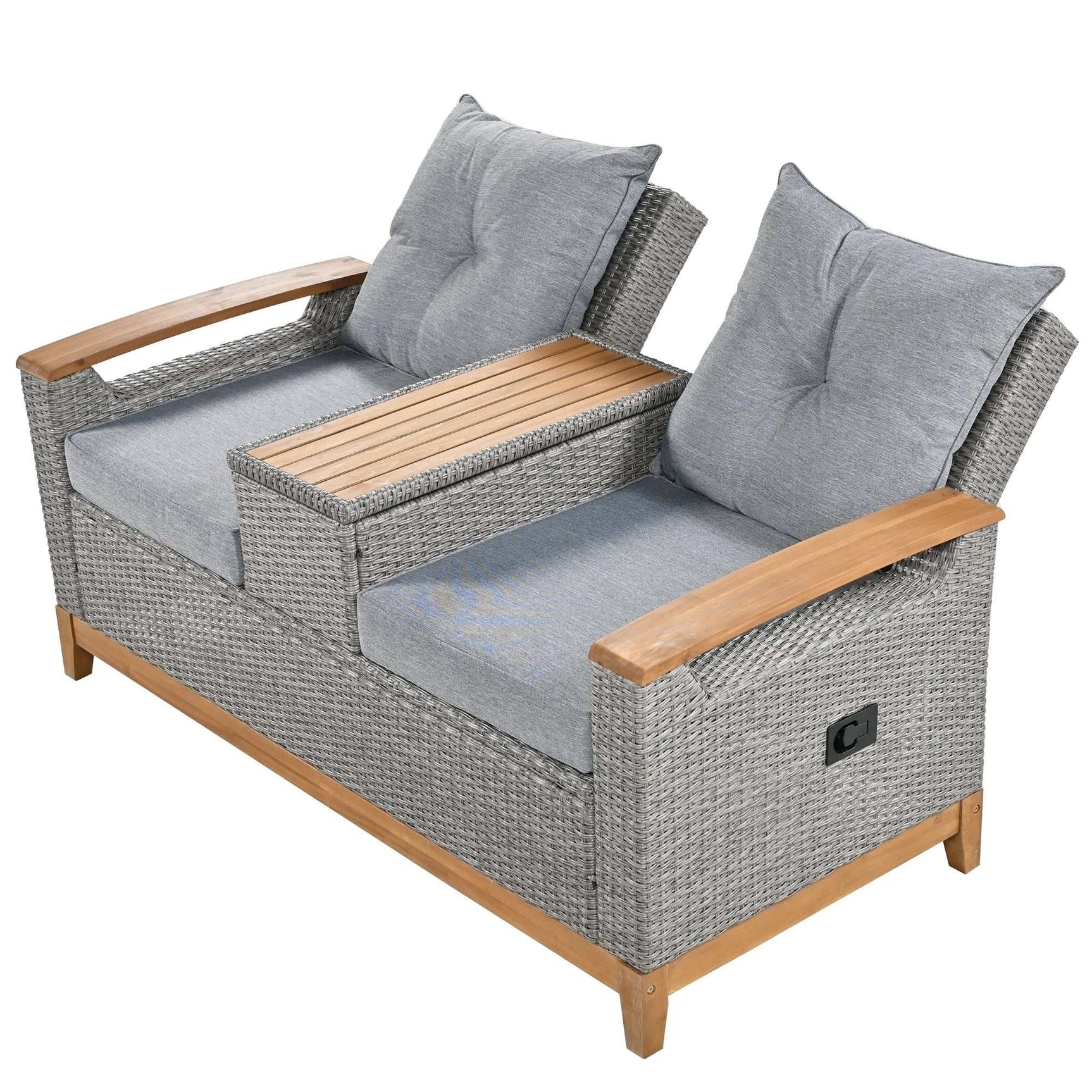 Hawaii Adjustable Outdoor Loveseat with Storage - Ornate Home