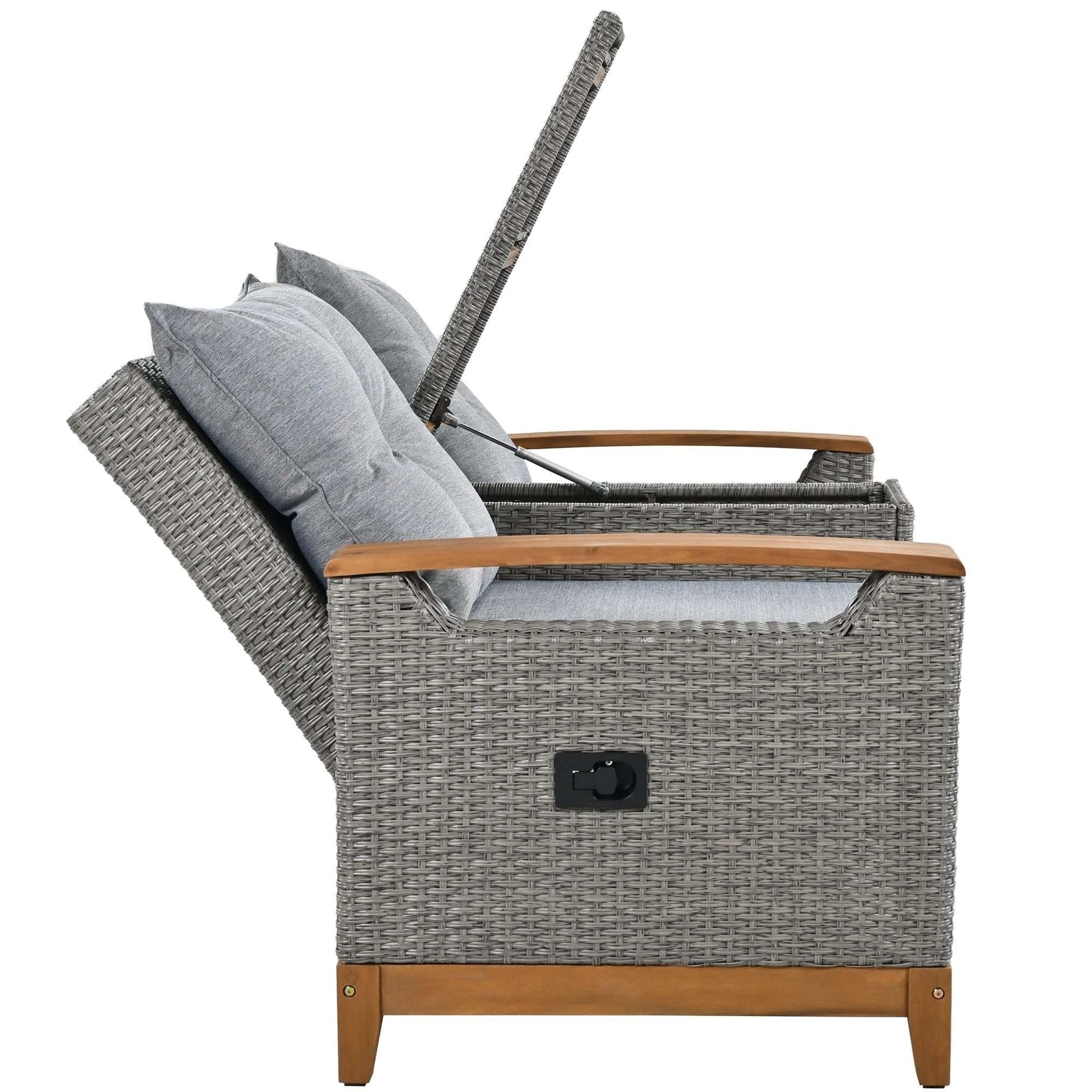 Hawaii Adjustable Outdoor Loveseat with Storage - Ornate Home