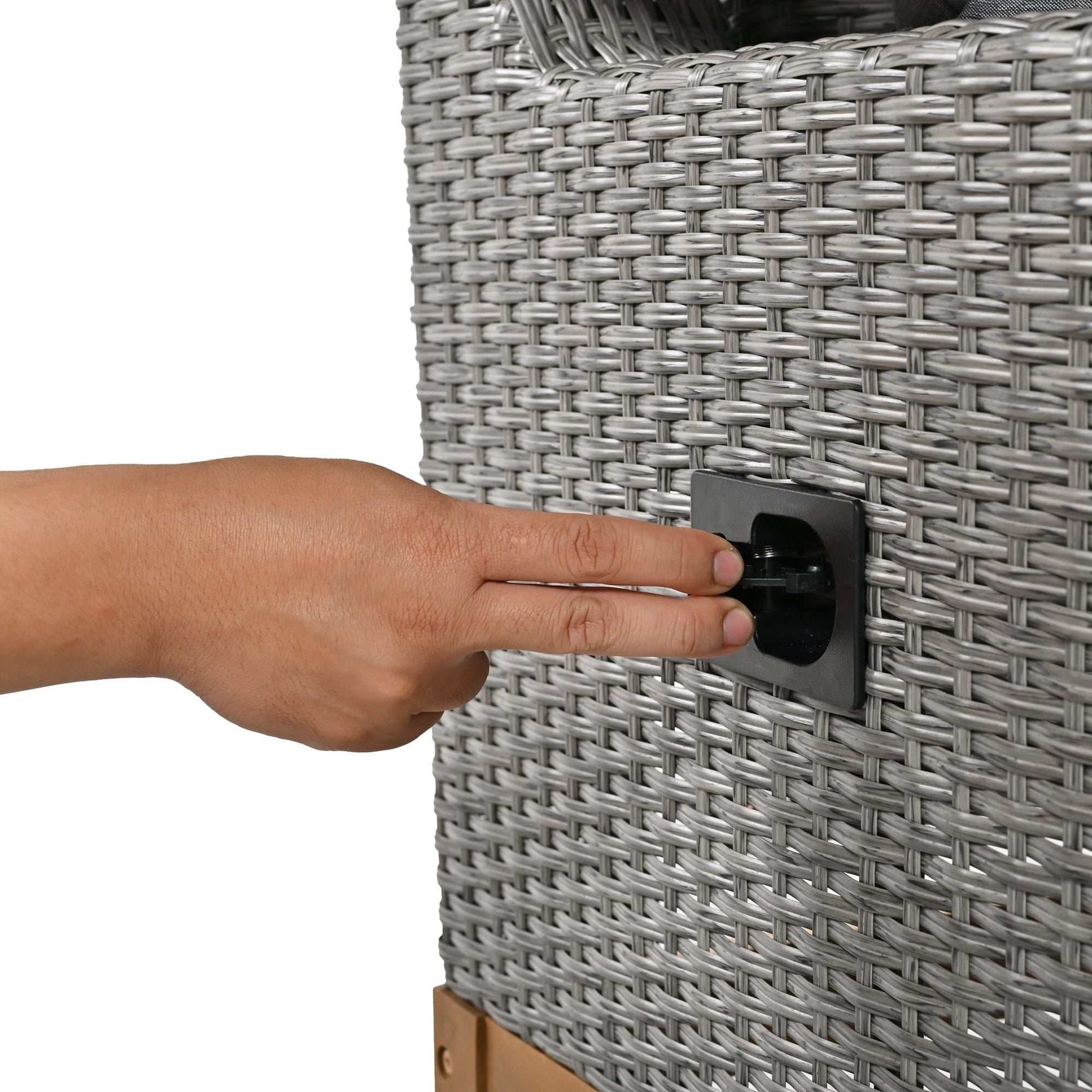 Hawaii Adjustable Outdoor Loveseat with Storage - Ornate Home