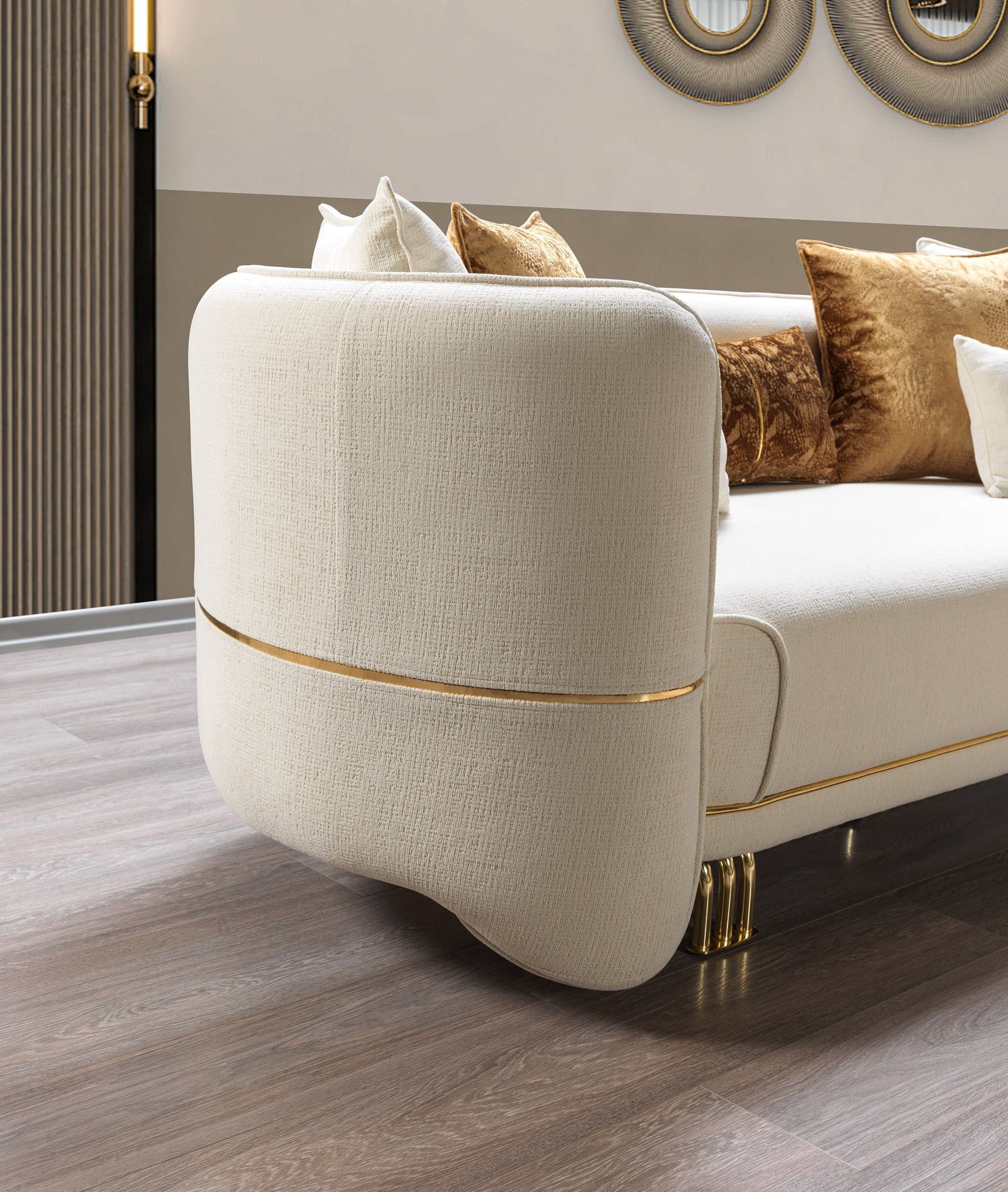 Helena Ivory Velvet Sofa & Loveseat - Ornate Home