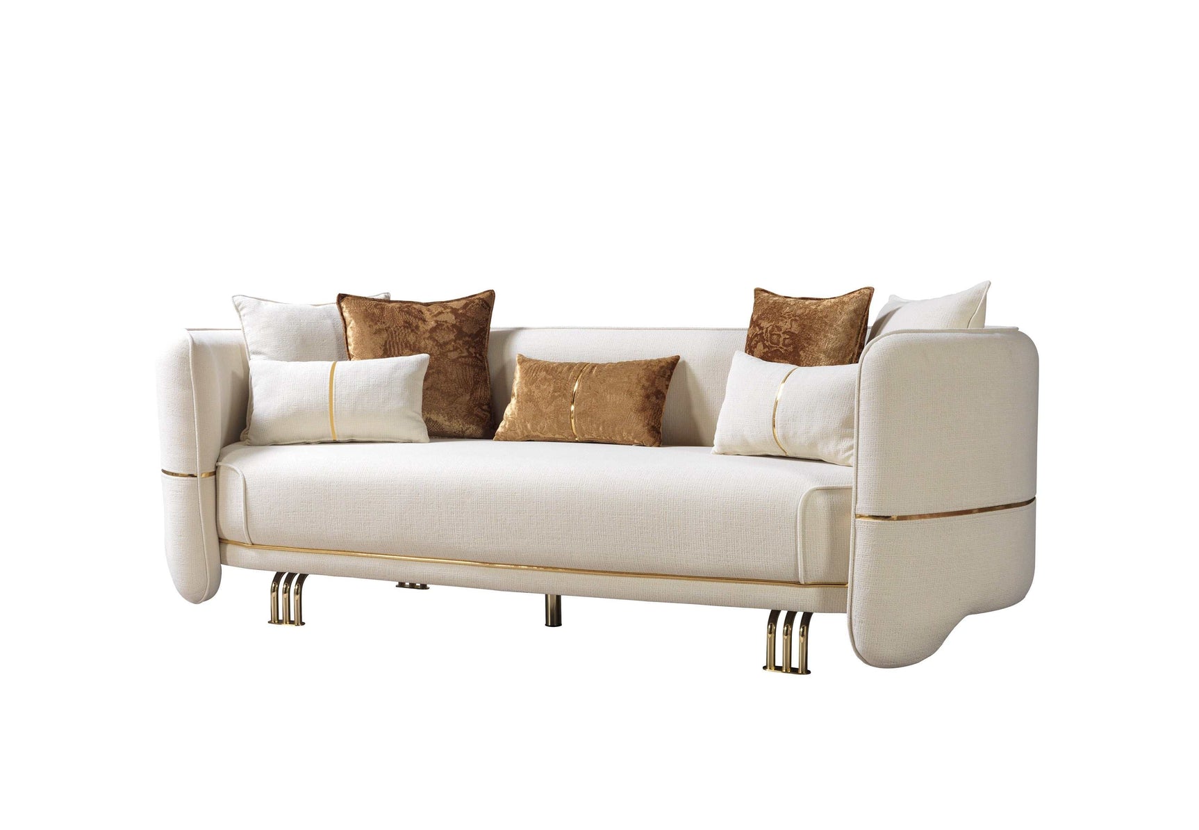 Helena Ivory Velvet Sofa & Loveseat - Ornate Home