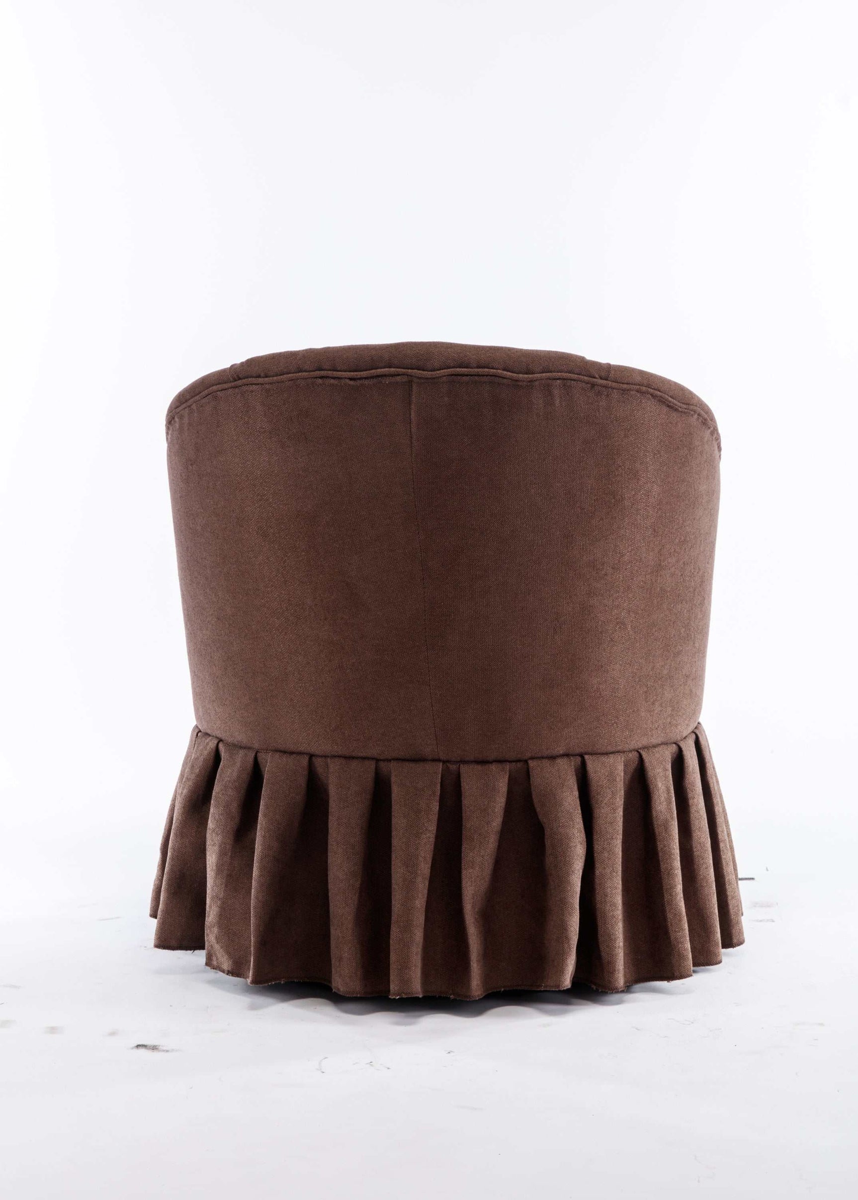 Honey Linen Swivel Auditorium Chair With Pleated Skirt Brown - Ornate Home