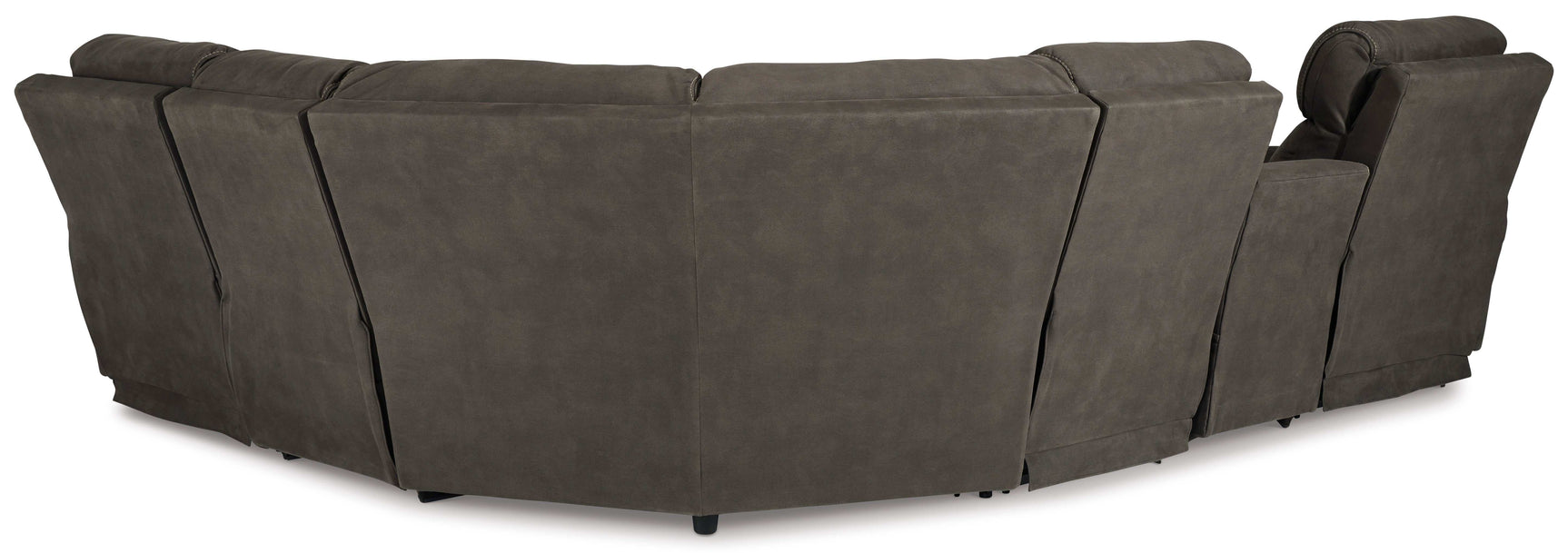 Hoopster Gunmetal 6pc Power Reclining Sectional w/ Touchscreen Console - Ornate Home