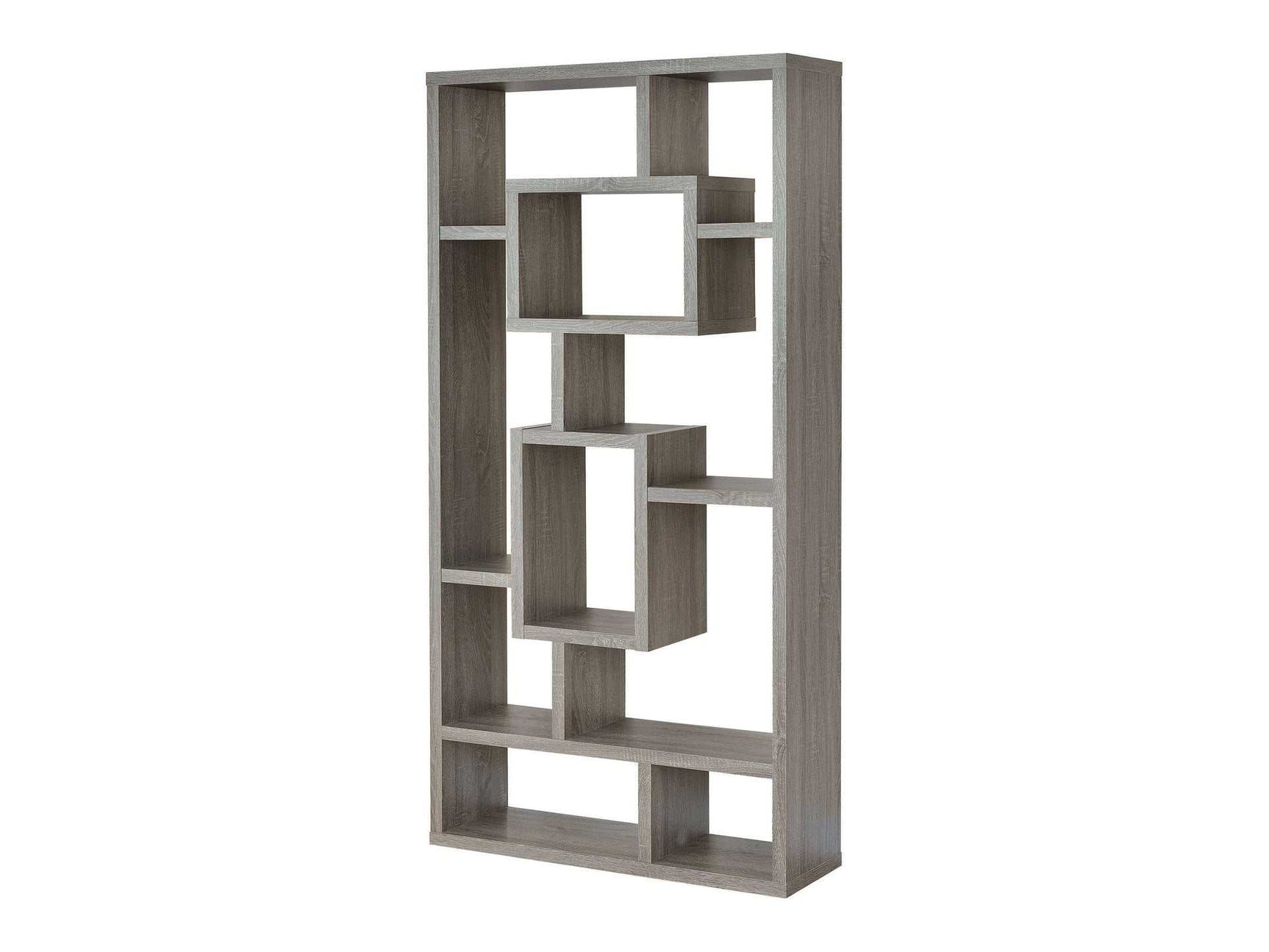 Howie Weathered Grey 10 Shelf Bookcase - Ornate Home