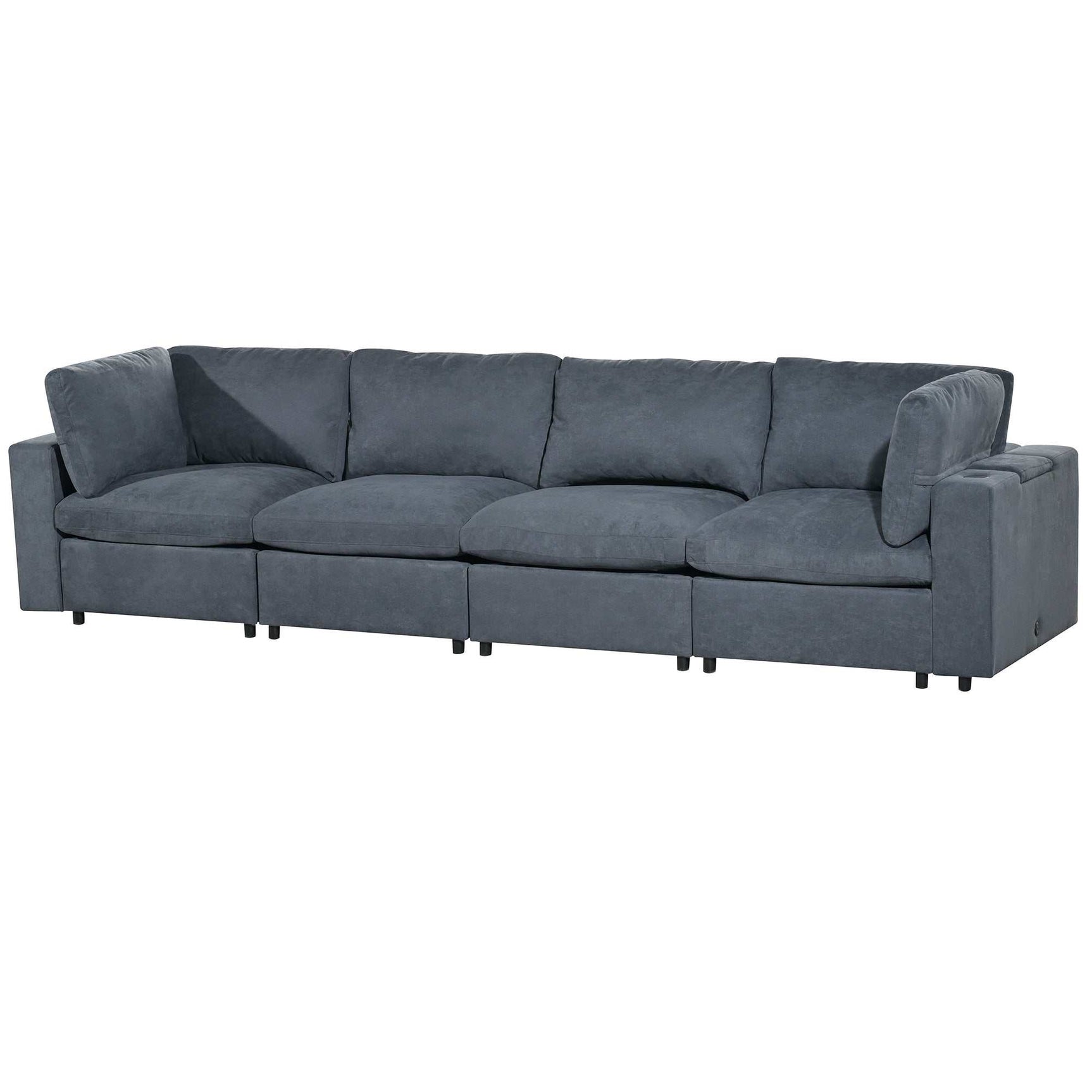 Humboldt Smart Modular Gray Sofa with Features - Ornate Home