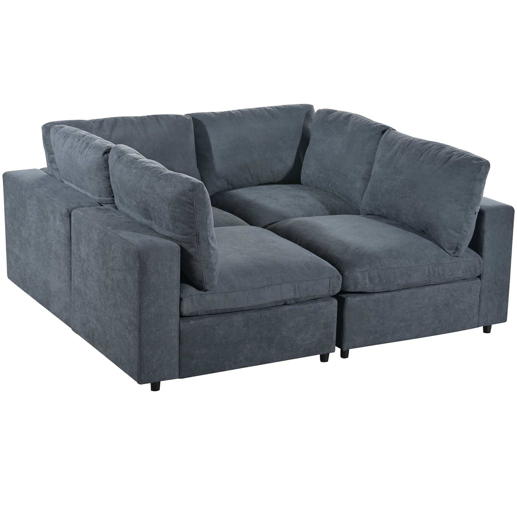 Humboldt Smart Modular Gray Sofa with Features - Ornate Home