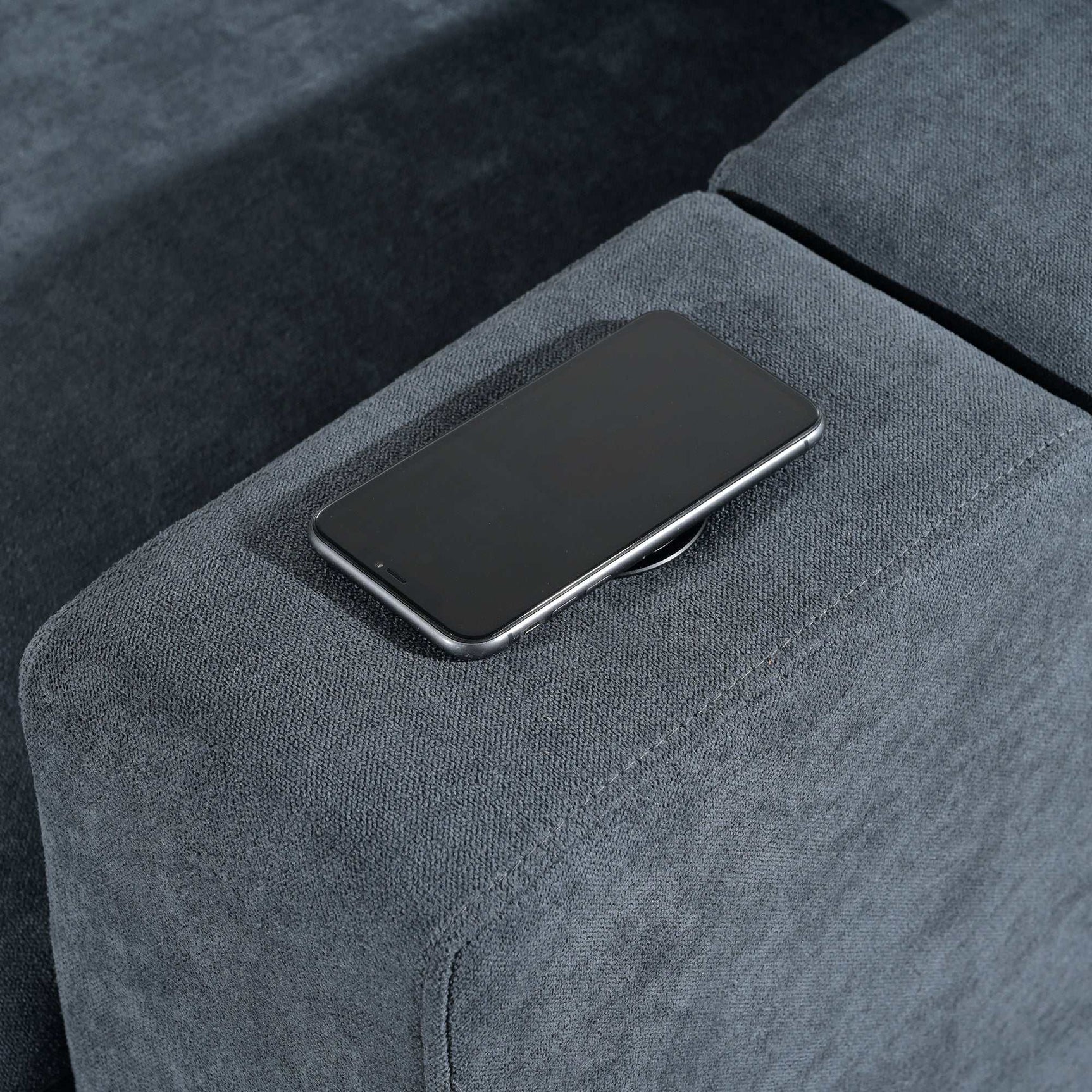 Humboldt Smart Modular Gray Sofa with Features - Ornate Home