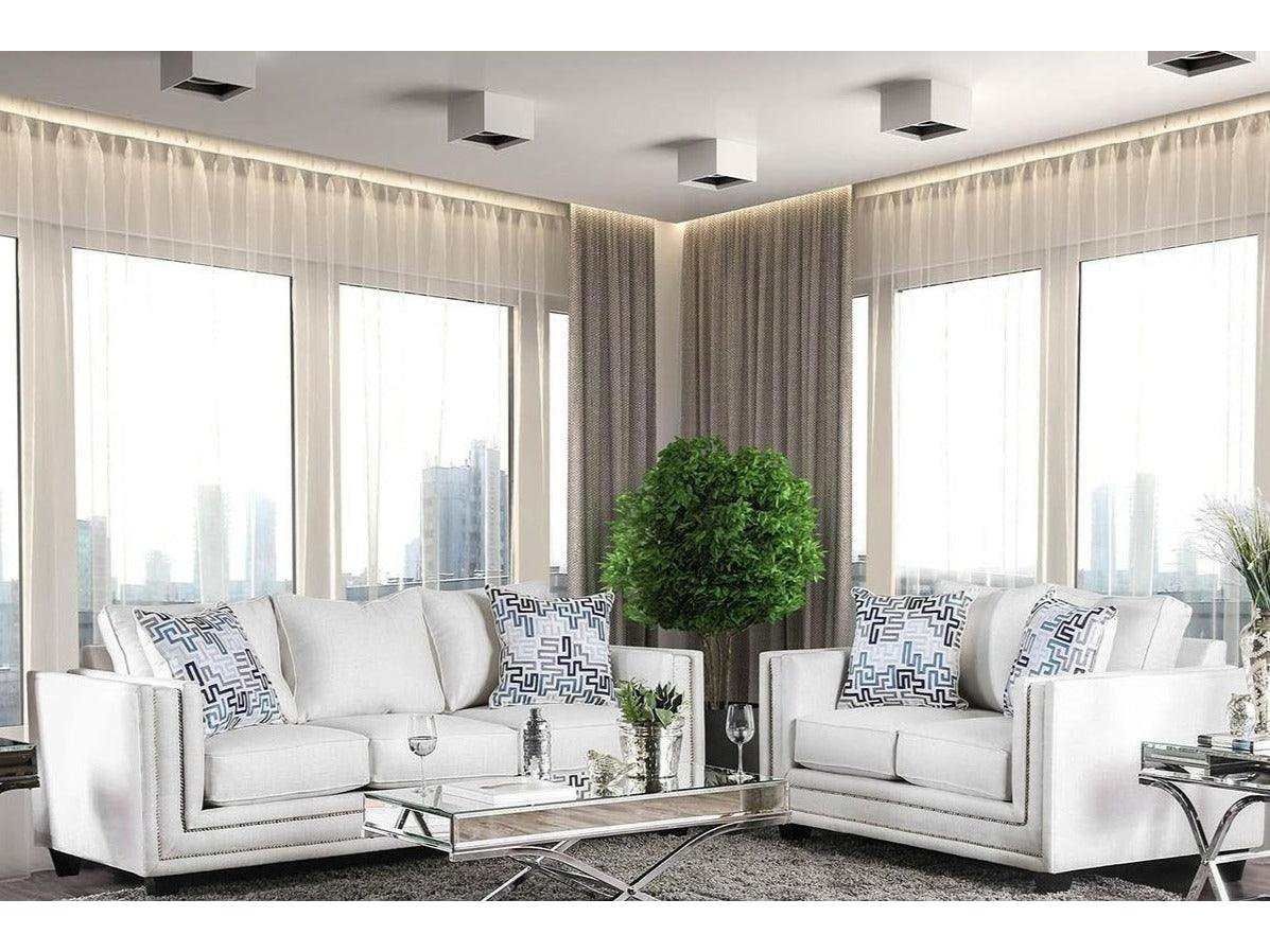 Ilse Off White Stationary Sofa & Loveseat 2pc - Ornate Home