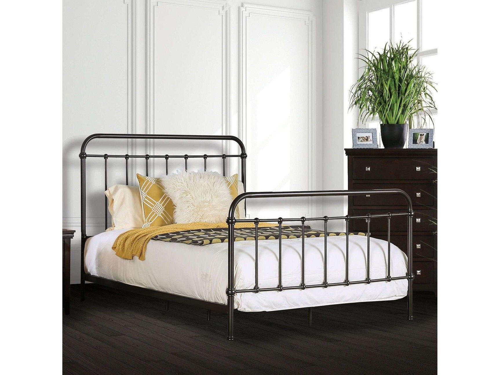 Iria Dark Bronze Cal. King Bed - Ornate Home