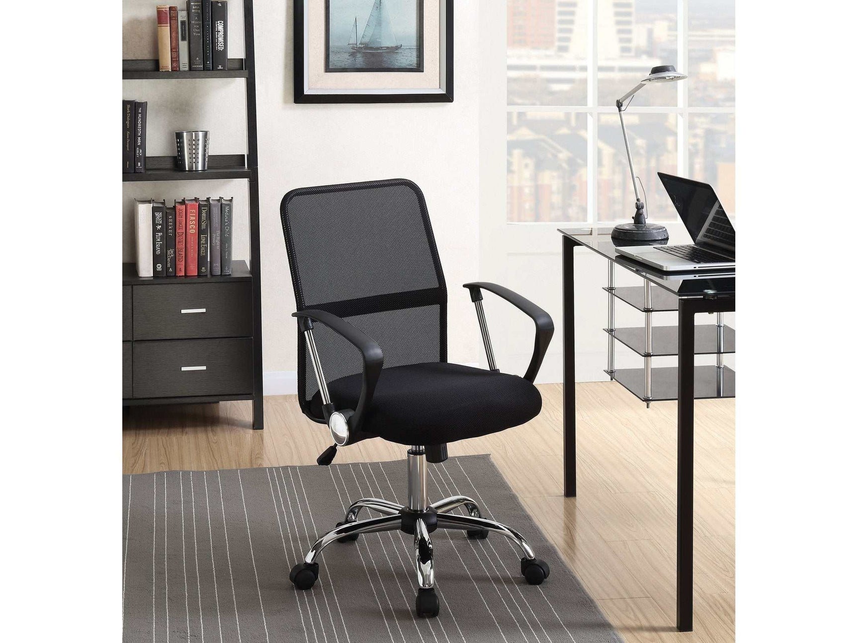Jace Black Mesh Back Office Chair - Ornate Home