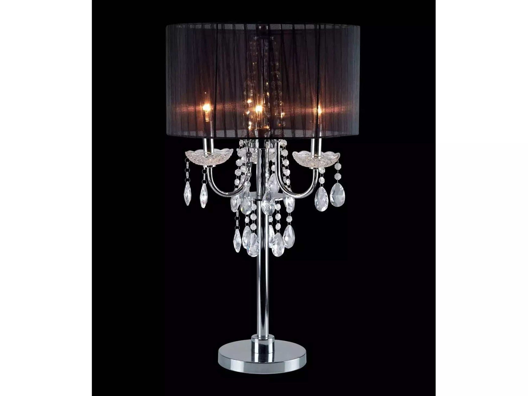 Jada Black & Chrome Table Lamp - Ornate Home