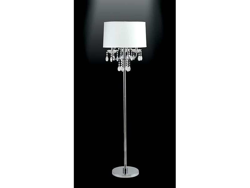 Jada Chrome/White Floor Lamp - Ornate Home