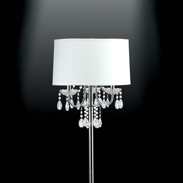 Jada Chrome/White Floor Lamp - Ornate Home