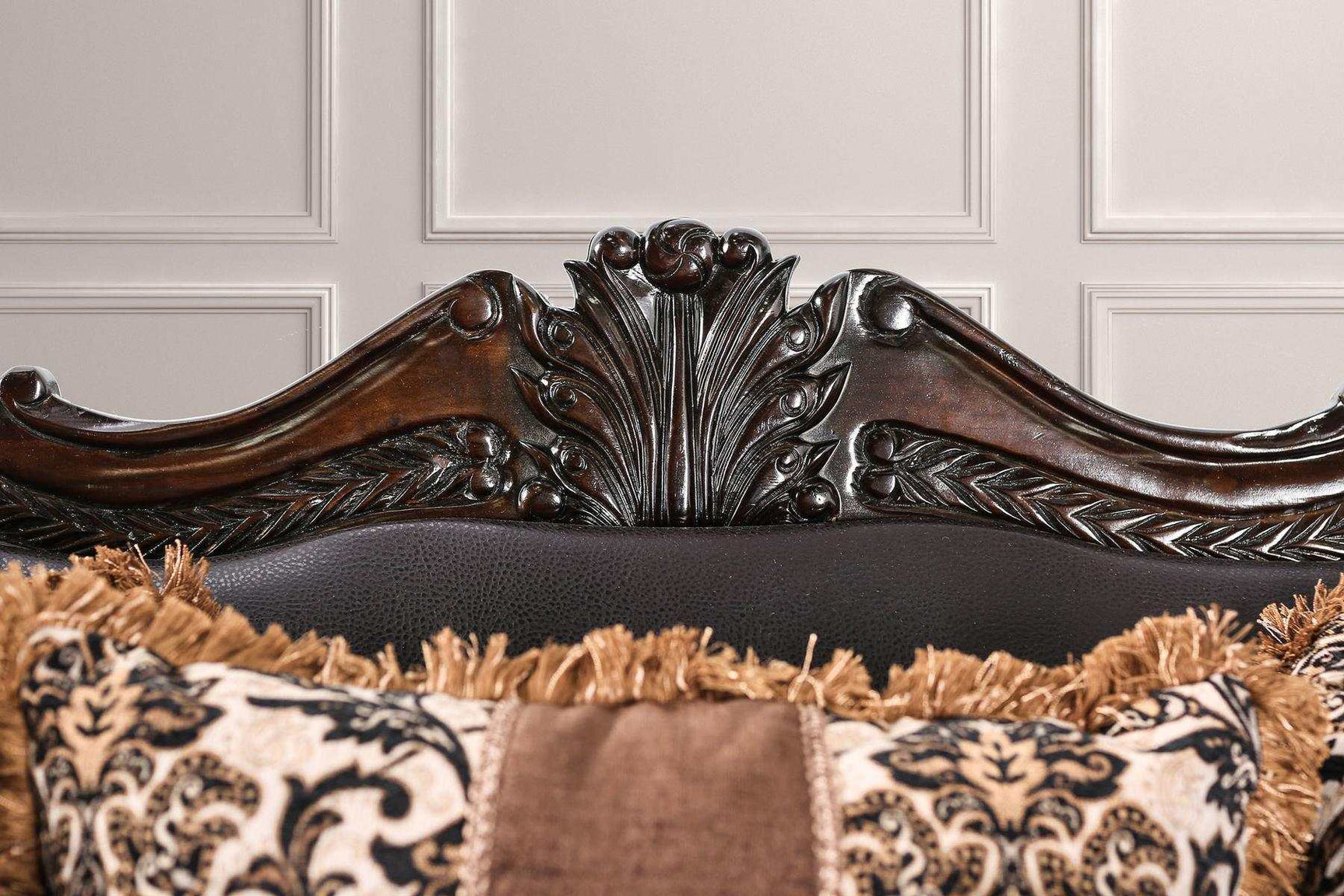 Jamael Brown & Espresso Stationary Sofa & Loveseat 2pc - Ornate Home