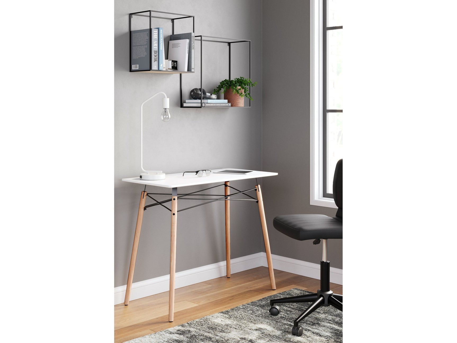 Jaspeni White/Natural Home Office Desk - Ornate Home