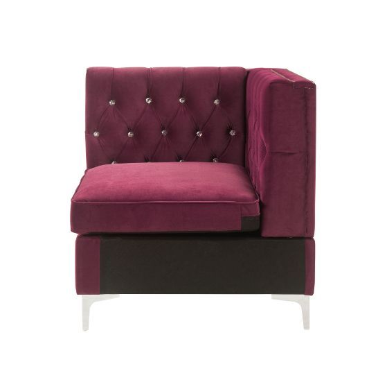 Jaszira Burgundy Velvet Modular Sofa Units / Create your own Style - Ornate Home