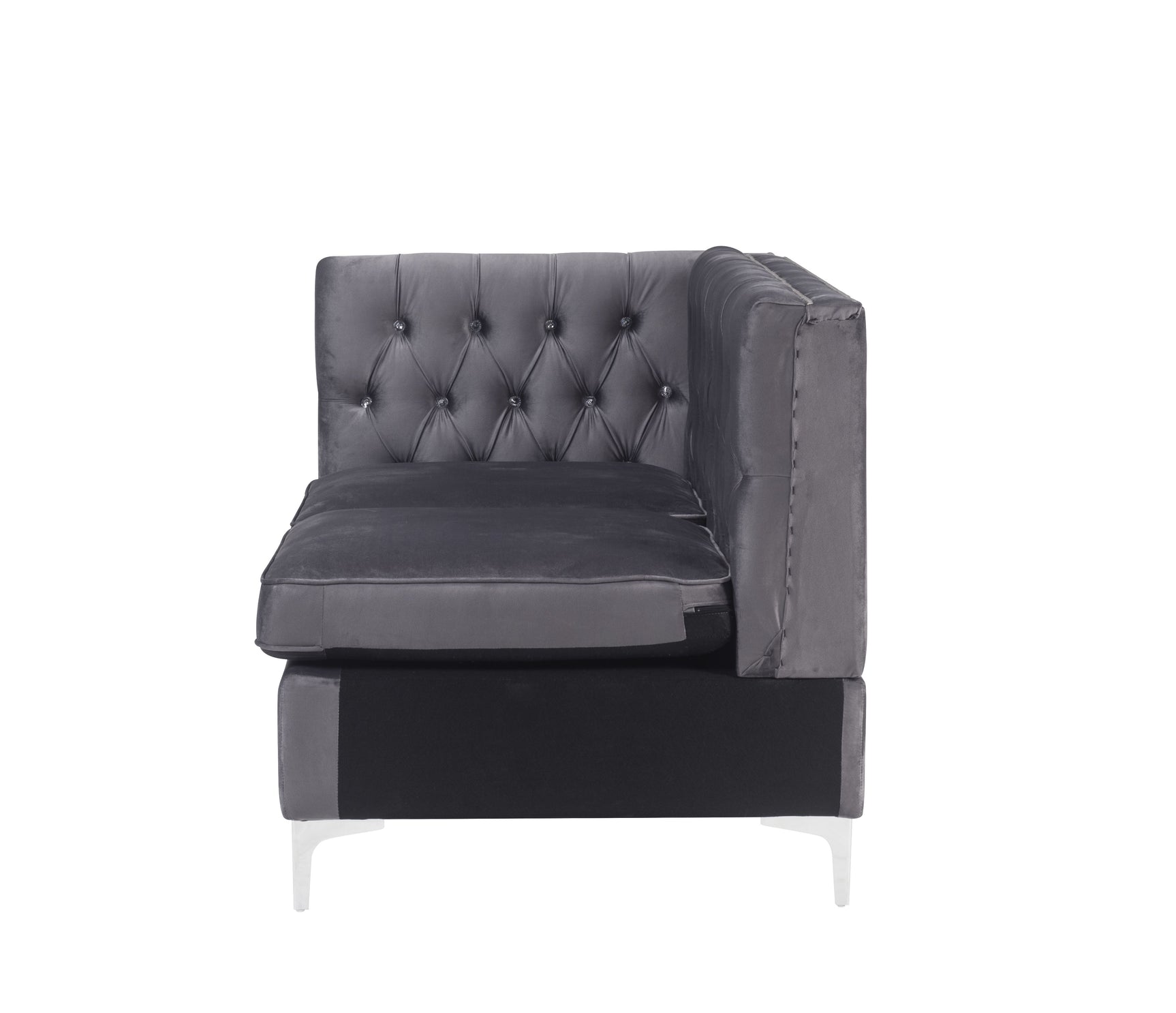 Jaszira Gray Velvet Modular Sofa Units / Create your own Style - Ornate Home