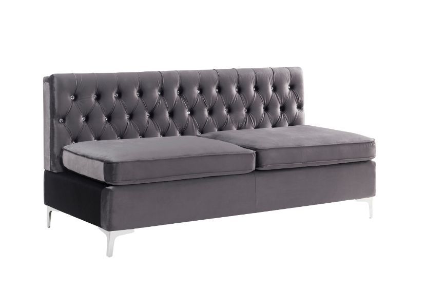 Jaszira Gray Velvet Modular Sofa Units / Create your own Style - Ornate Home