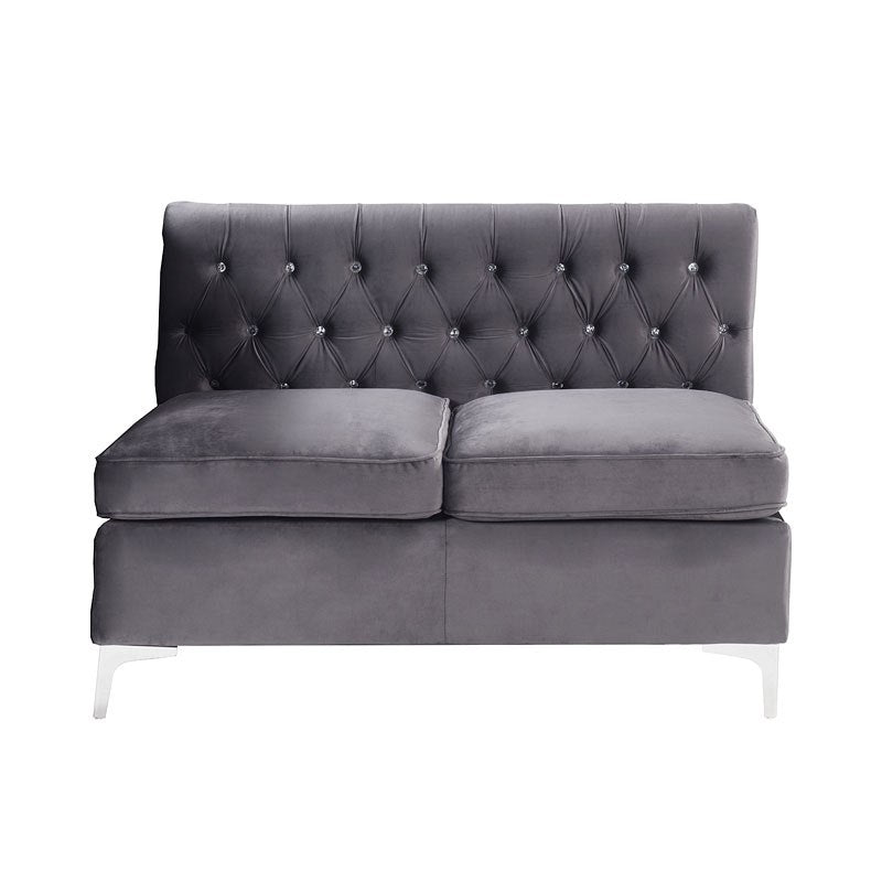 Jaszira Gray Velvet Modular Sofa Units / Create your own Style - Ornate Home