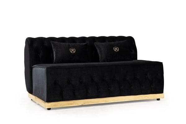 Jester Velvet Black Double Chaise Sectional - Ornate Home