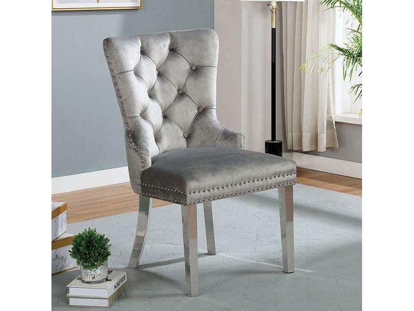 Jewett Velvet & Chrome Side Chair (Set of 2) - Ornate Home