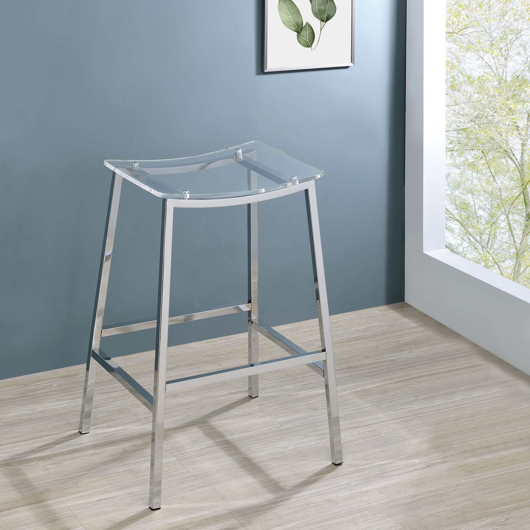 Jovani Silver Bar Stool - Ornate Home
