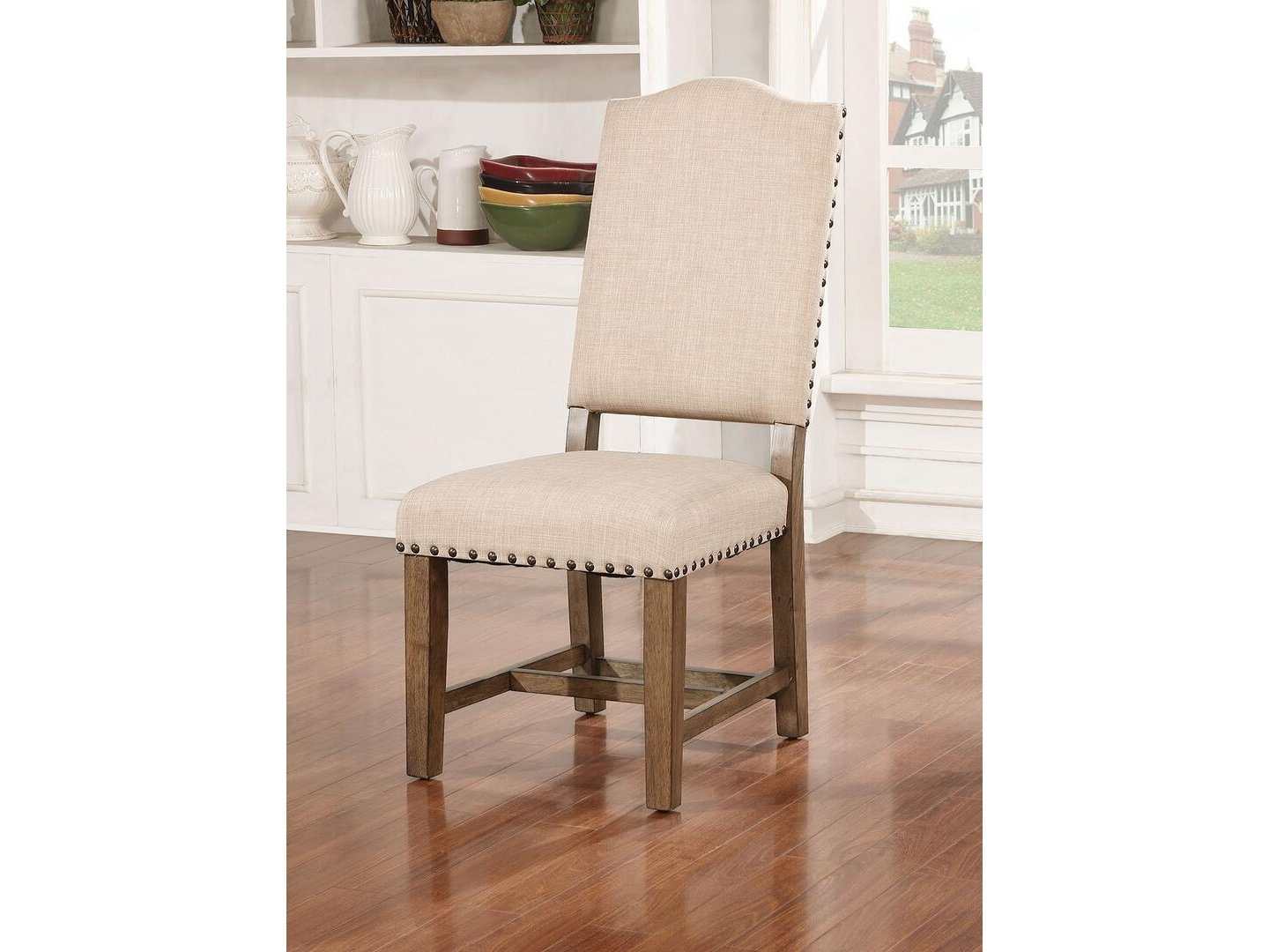 Julia Light Oak & Beige Side Chair (Set of 2) - Ornate Home