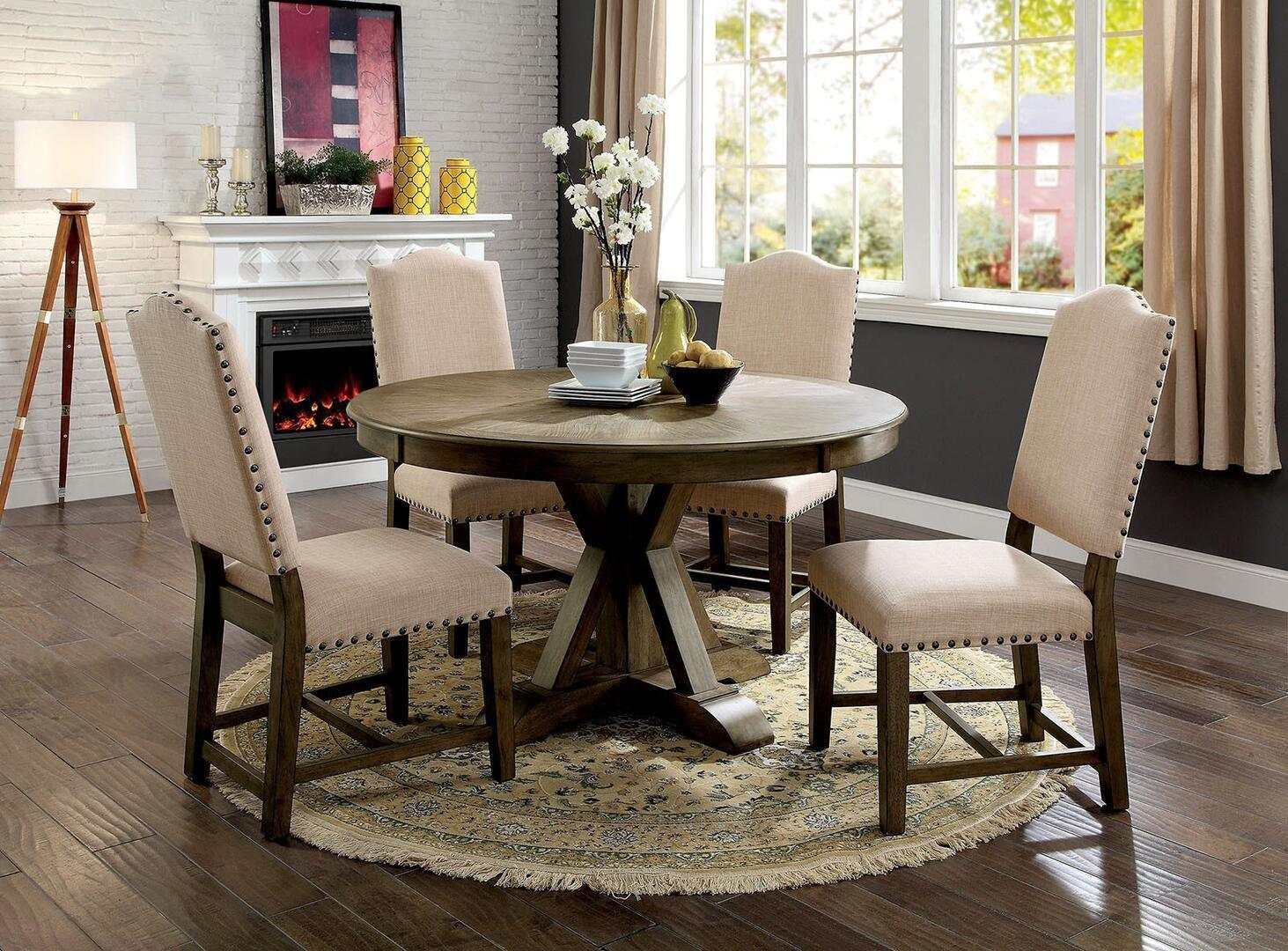 Julia Light Oak & Beige Side Chair (Set of 2) - Ornate Home