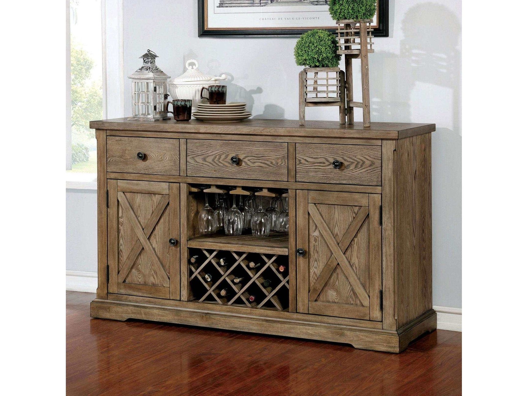 Julia Light Oak Server - Ornate Home