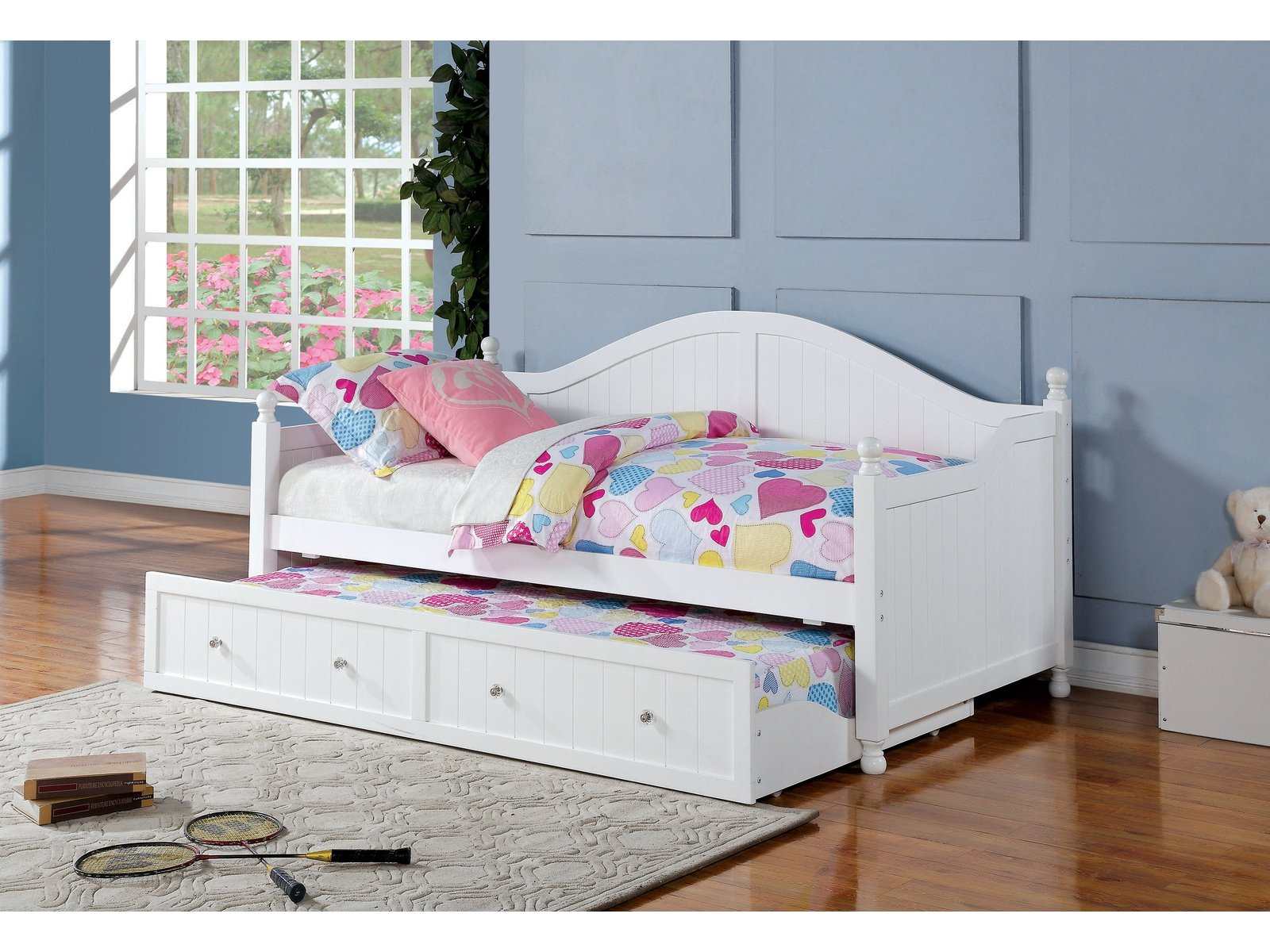 Kaila White Twin Daybed w/ Trundle - Ornate Home