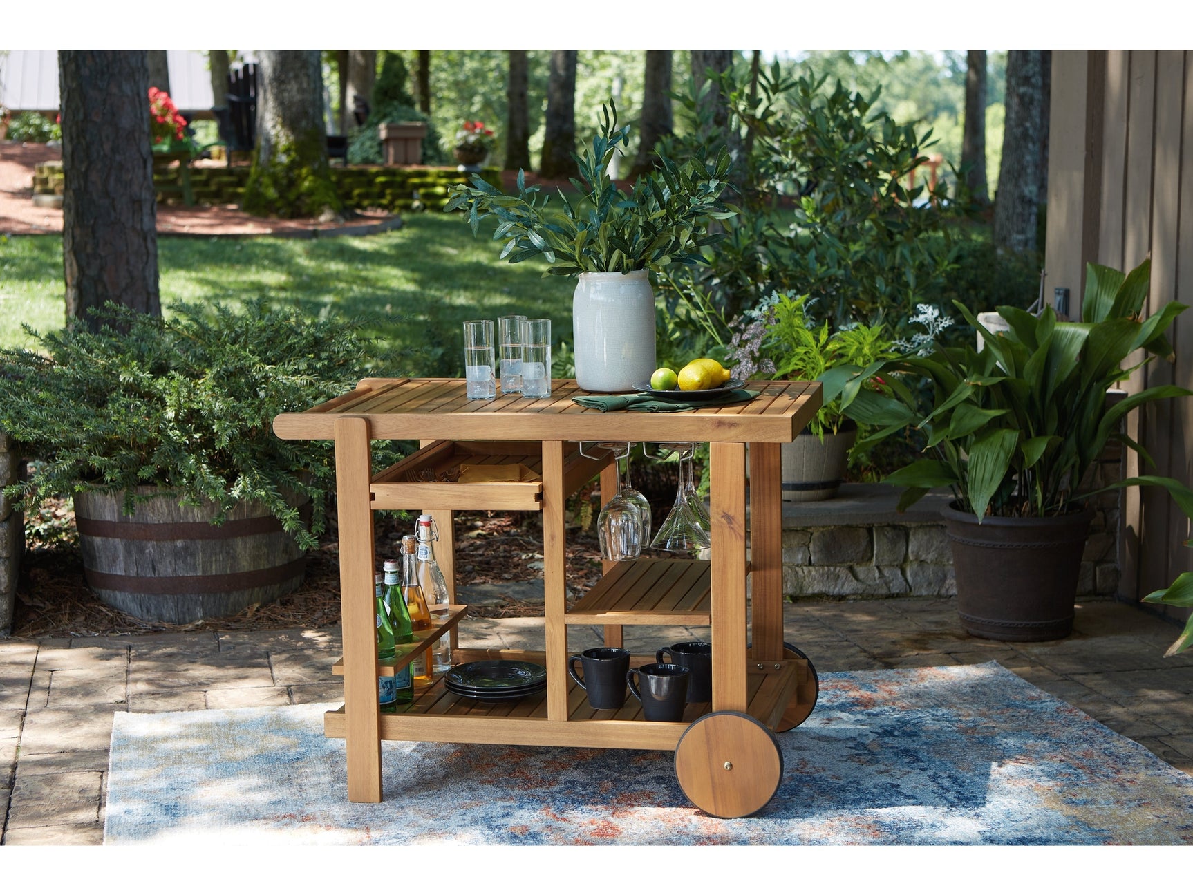 Kailani Light Brown Serving Cart - Ornate Home