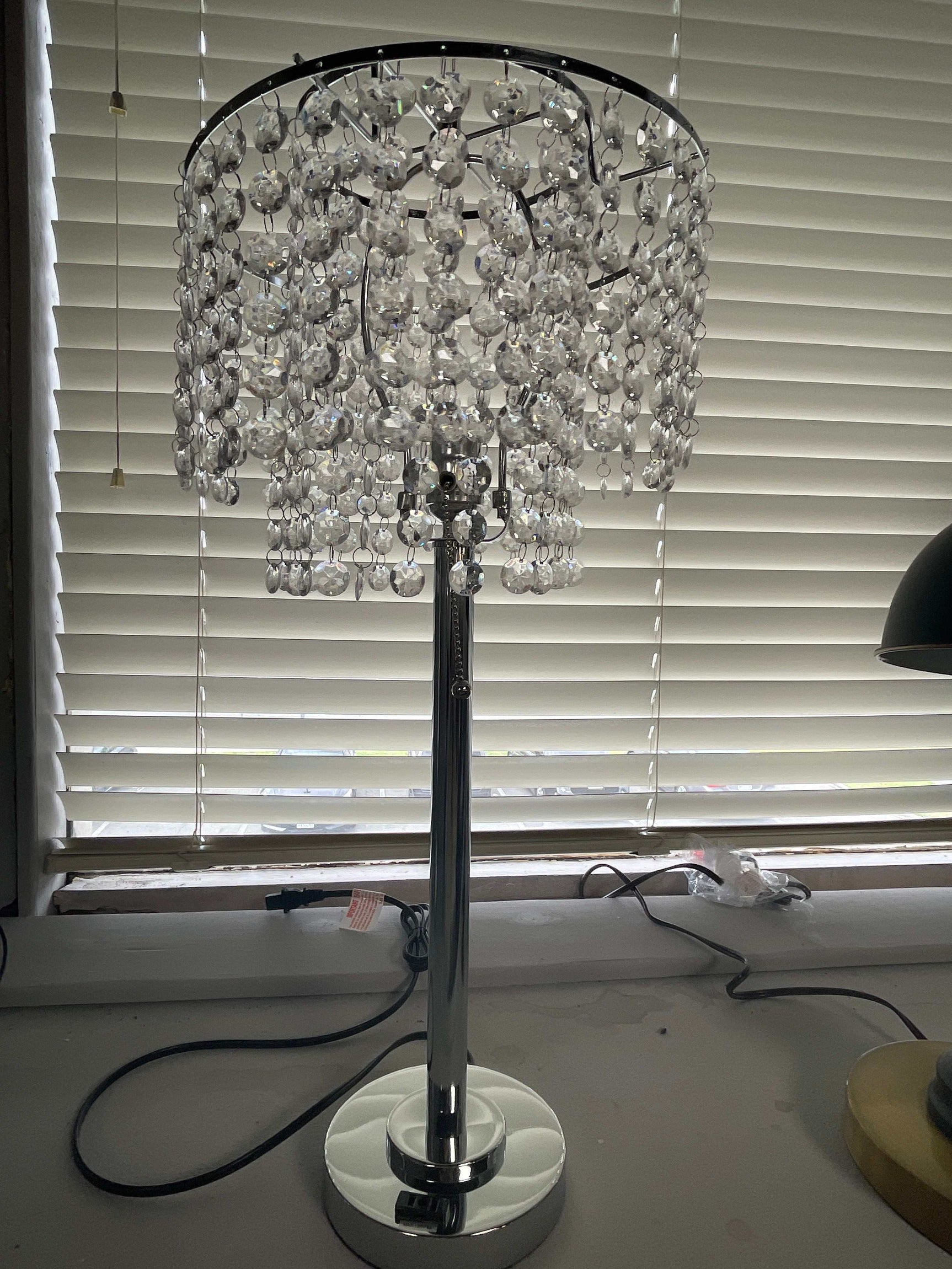 Kaitlyn Crystal & Chrome Table Lamp - Ornate Home