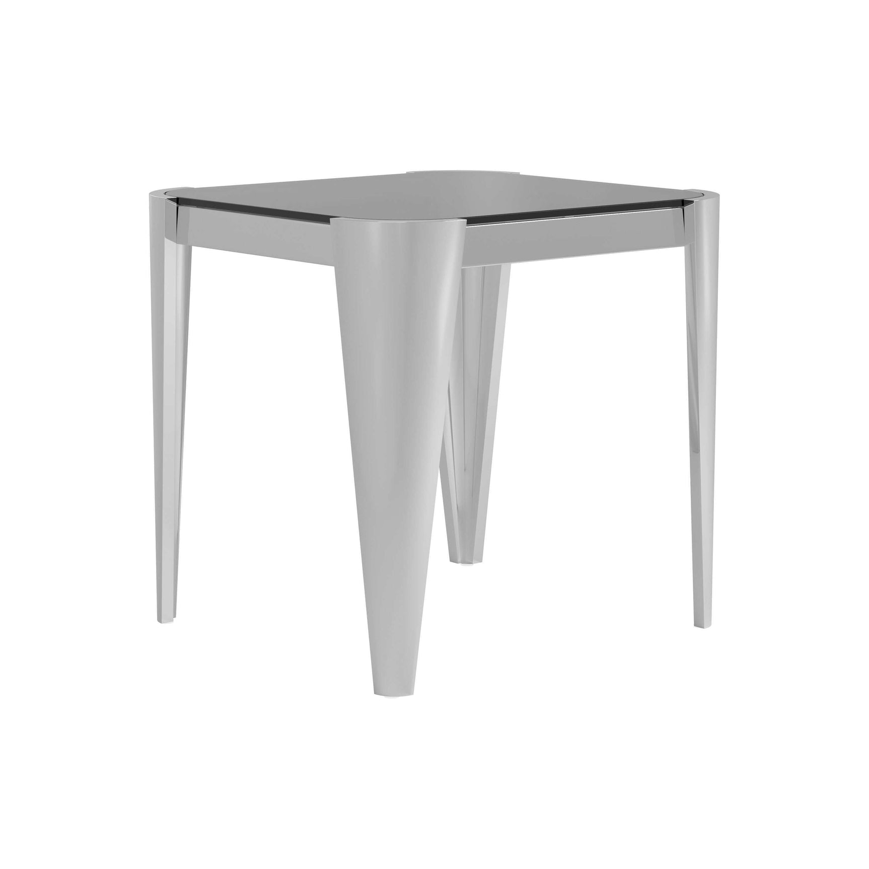 Kaleem Silver & Grey Glass Top End Table - Ornate Home