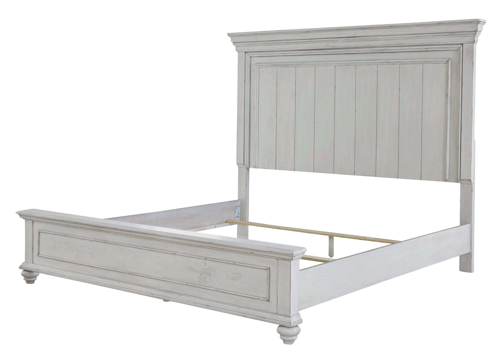 Kanwyn Whitewash California King Panel Bed - Ornate Home